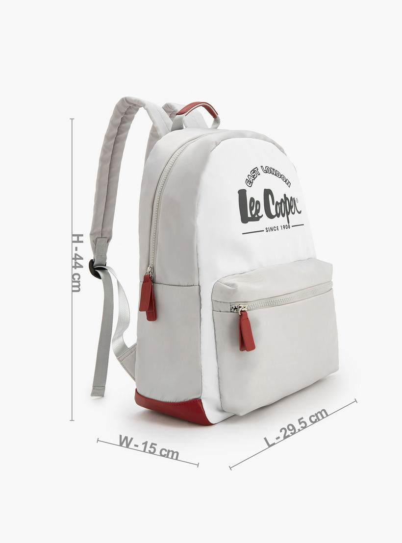 Lee Cooper Logo Print Backpack with Front Pocket-women-bagsandwallets-backpacks-image-5
