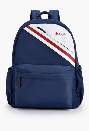 Lee Cooper Logo Print Backpack with Adjustable Shoulder Straps-school-image-1