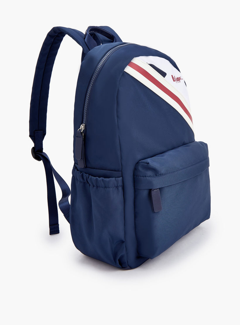 Lee Cooper Logo Print Backpack with Adjustable Shoulder Straps-school-bagsandbackpacks-backpacks-image-4