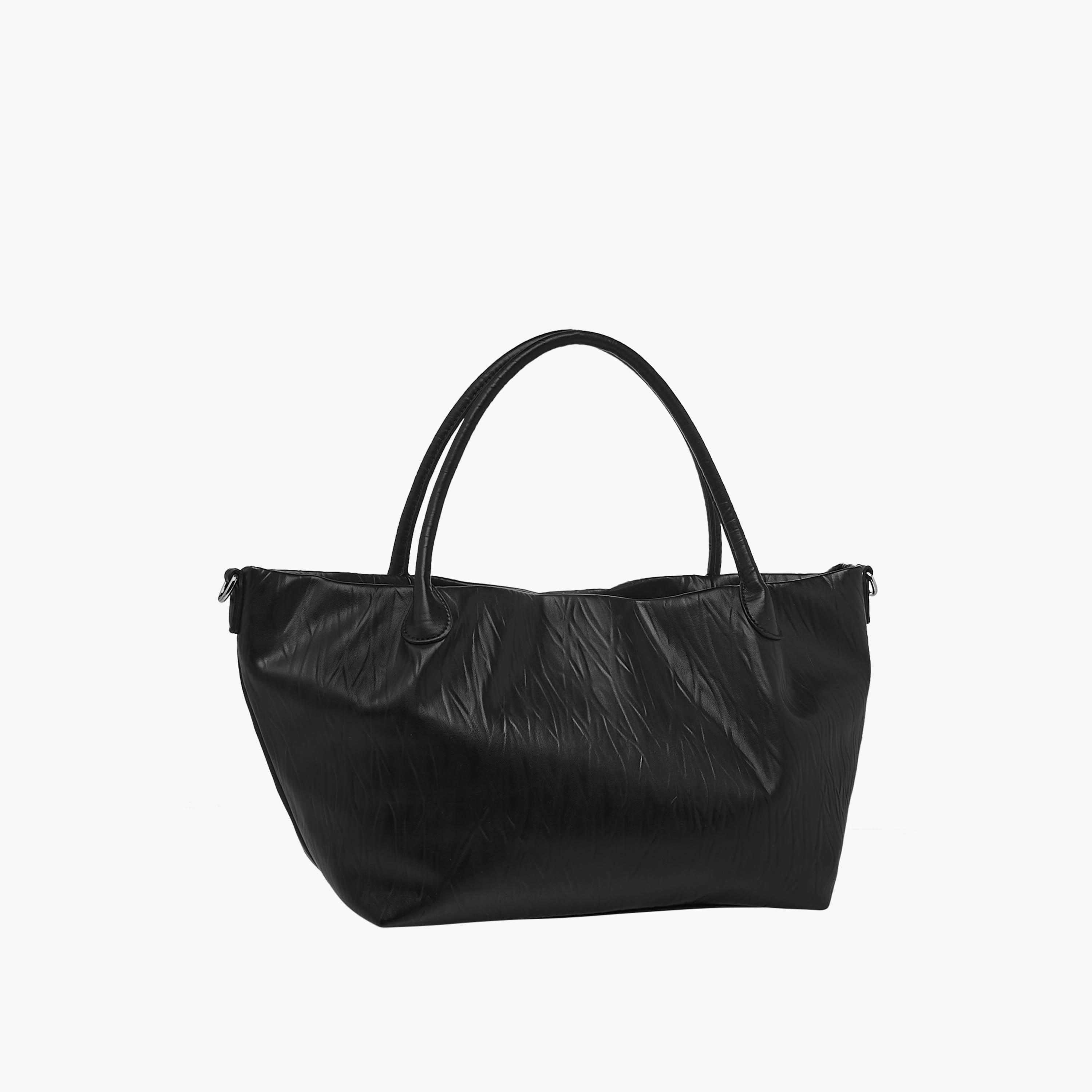 Flora Bella Textured Tote Bag with Double Handle and Detachable Shoulder Strap-women-bagsandwallets-handbags-image-5