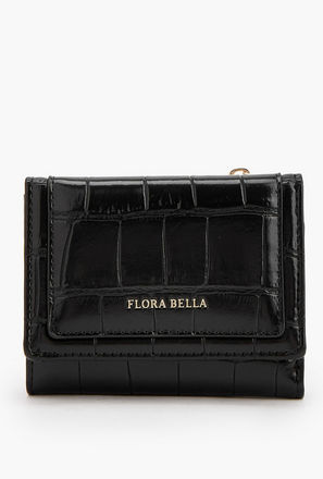 محفظة بطية ثلاثية بارزة الملمس بجيب بسحّاب من فلورا بيلا-women-bagsandwallets-wallets-image-1