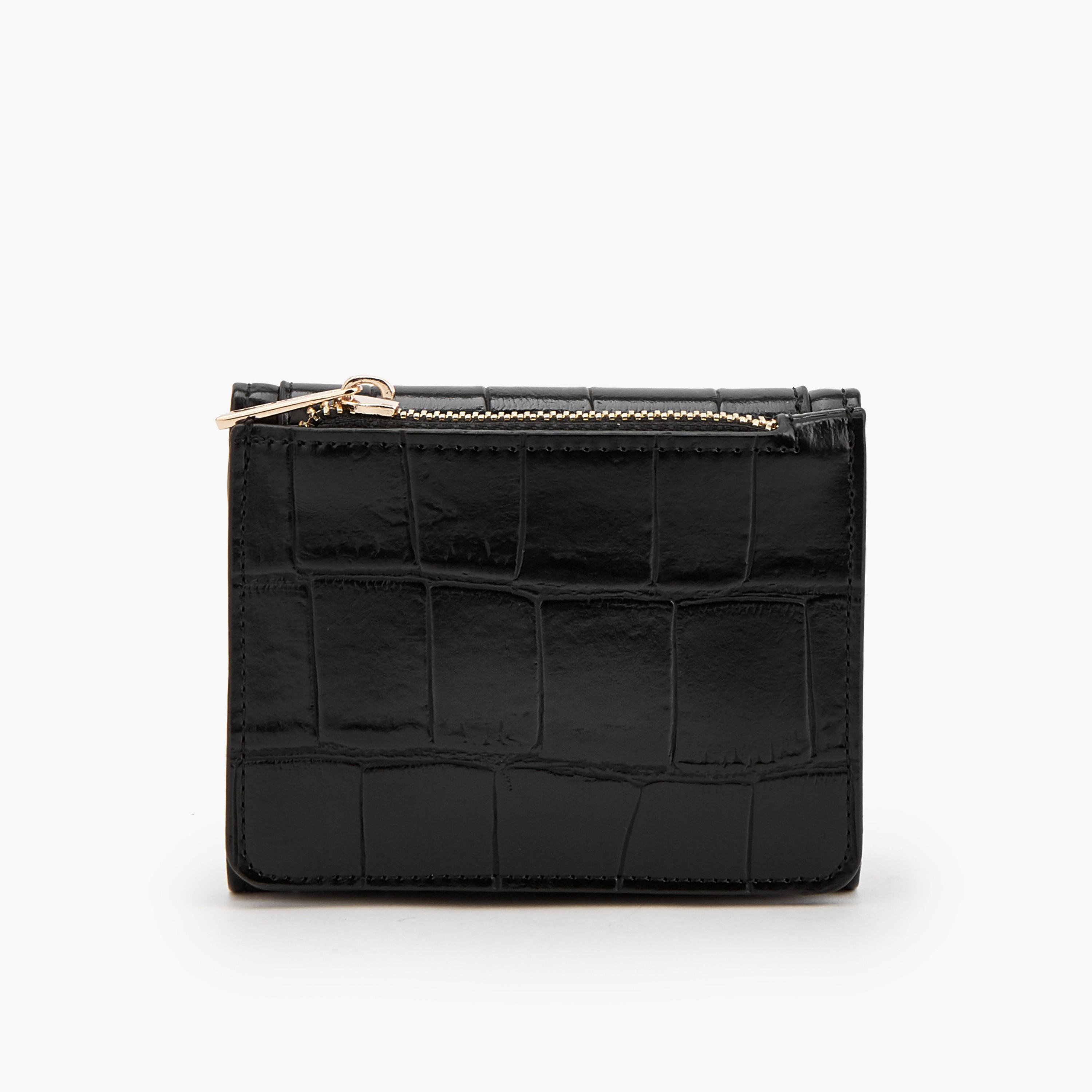 محفظة بطية ثلاثية بارزة الملمس بجيب بسحّاب من فلورا بيلا-women-bagsandwallets-wallets-image-9