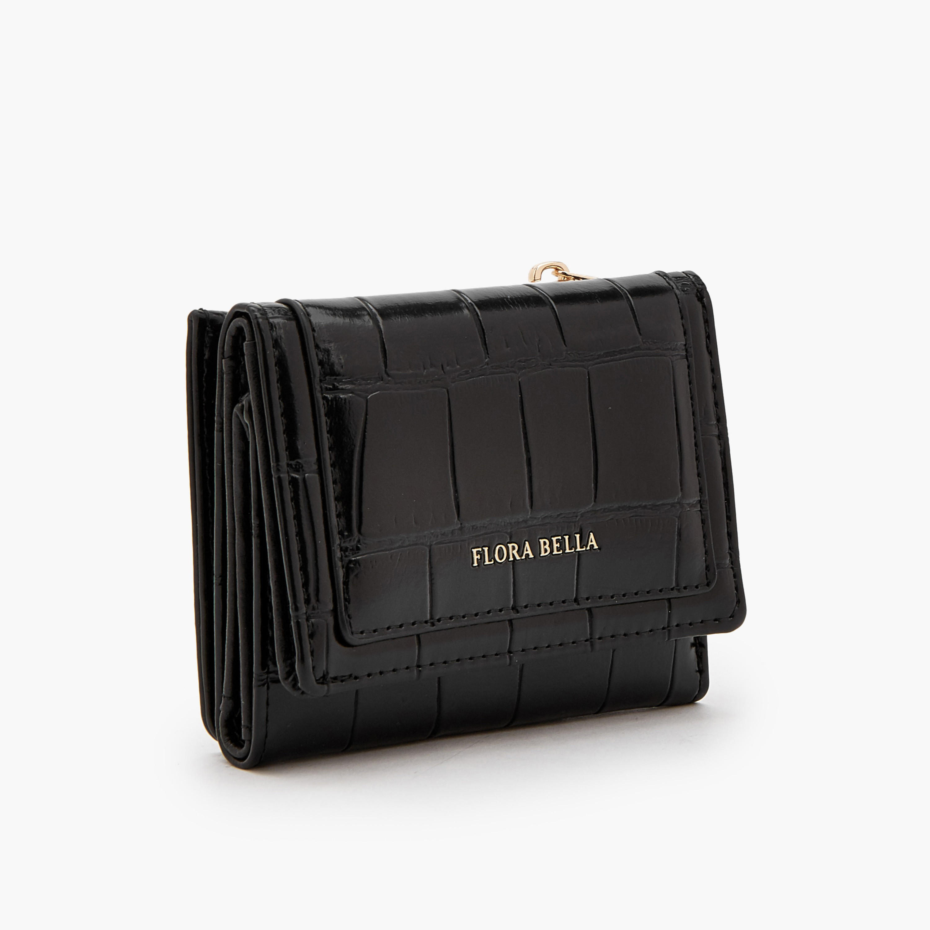 محفظة بطية ثلاثية بارزة الملمس بجيب بسحّاب من فلورا بيلا-women-bagsandwallets-wallets-image-10
