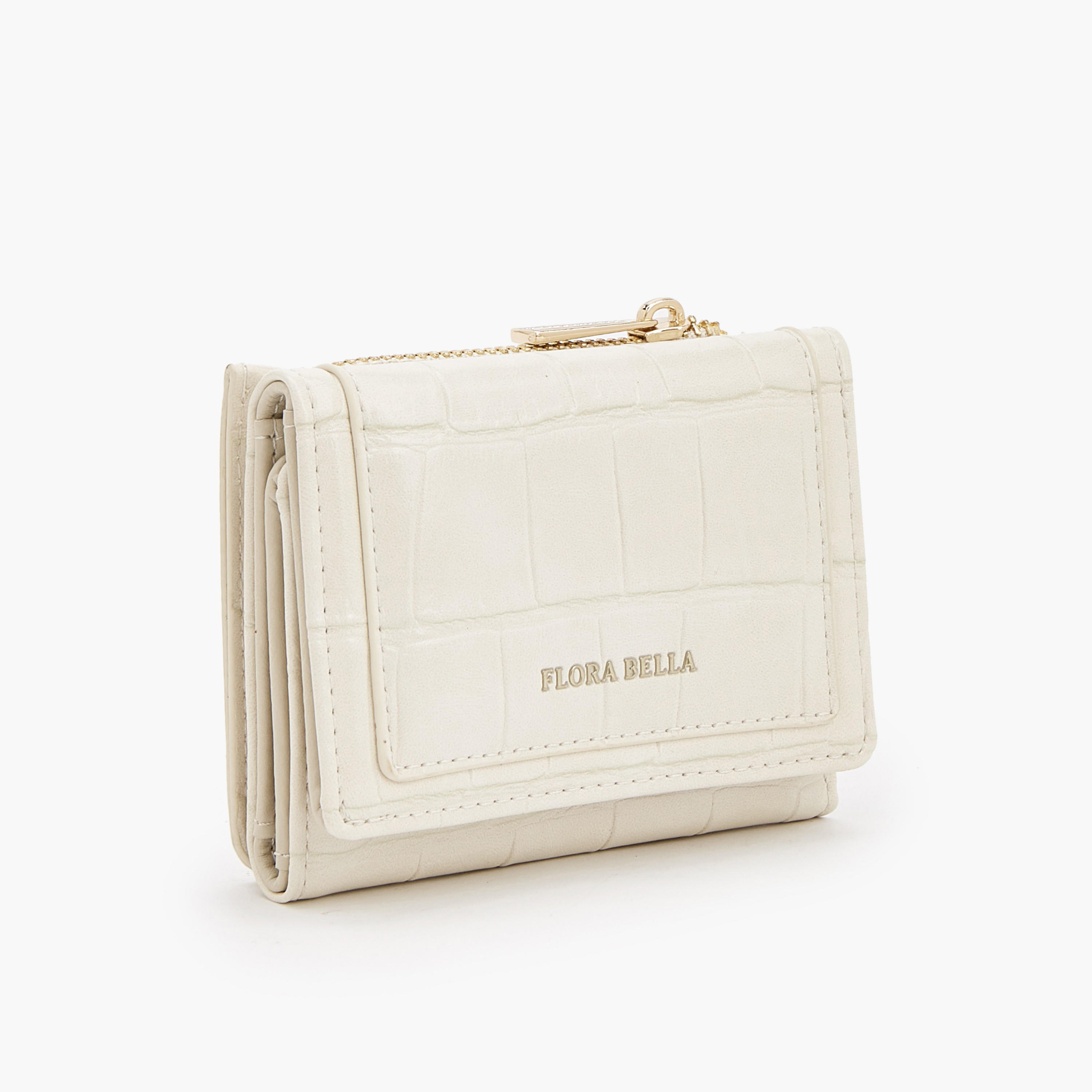 محفظة بطية ثلاثية بارزة الملمس بجيب بسحّاب من فلورا بيلا-women-bagsandwallets-wallets-image-17