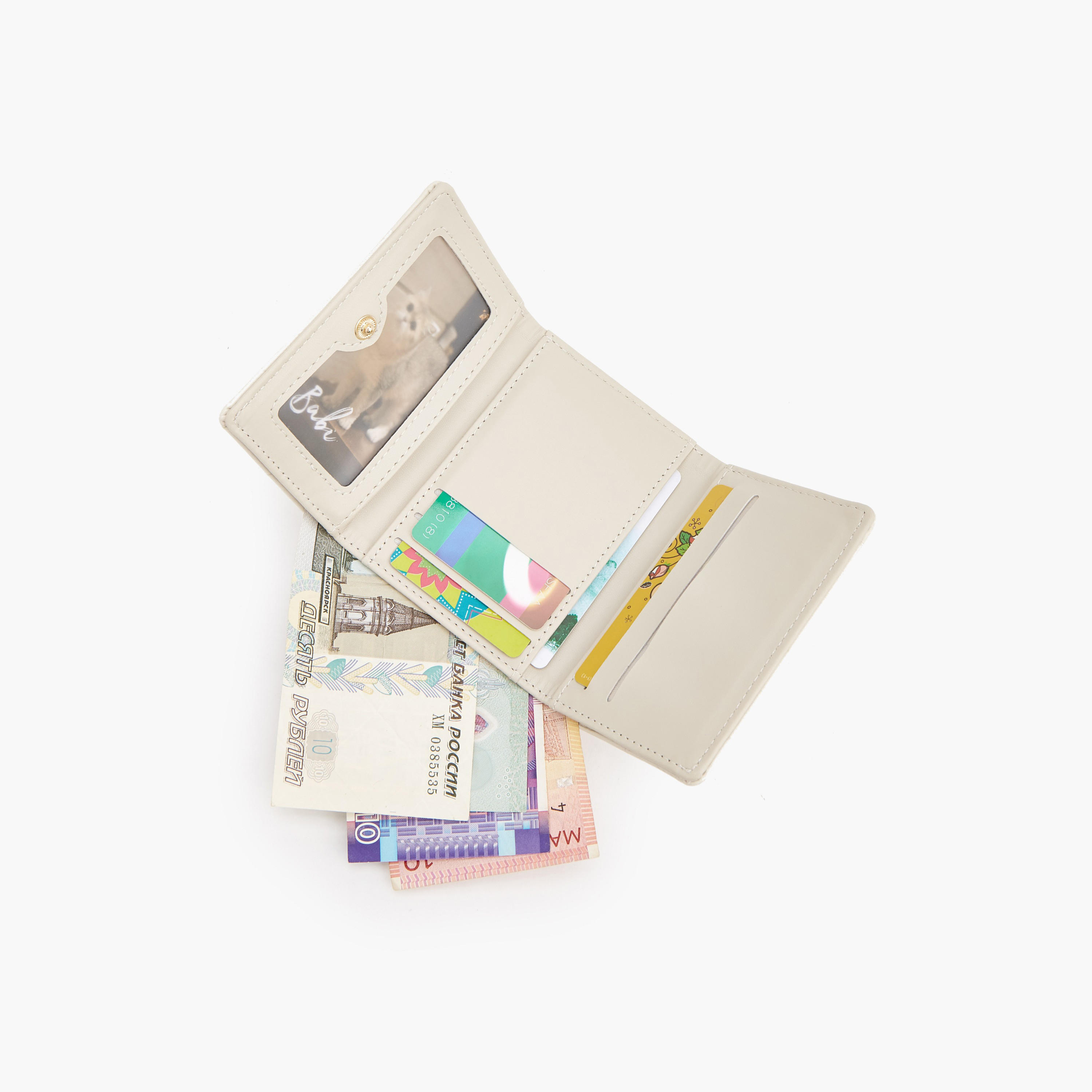 محفظة بطية ثلاثية بارزة الملمس بجيب بسحّاب من فلورا بيلا-women-bagsandwallets-wallets-image-21
