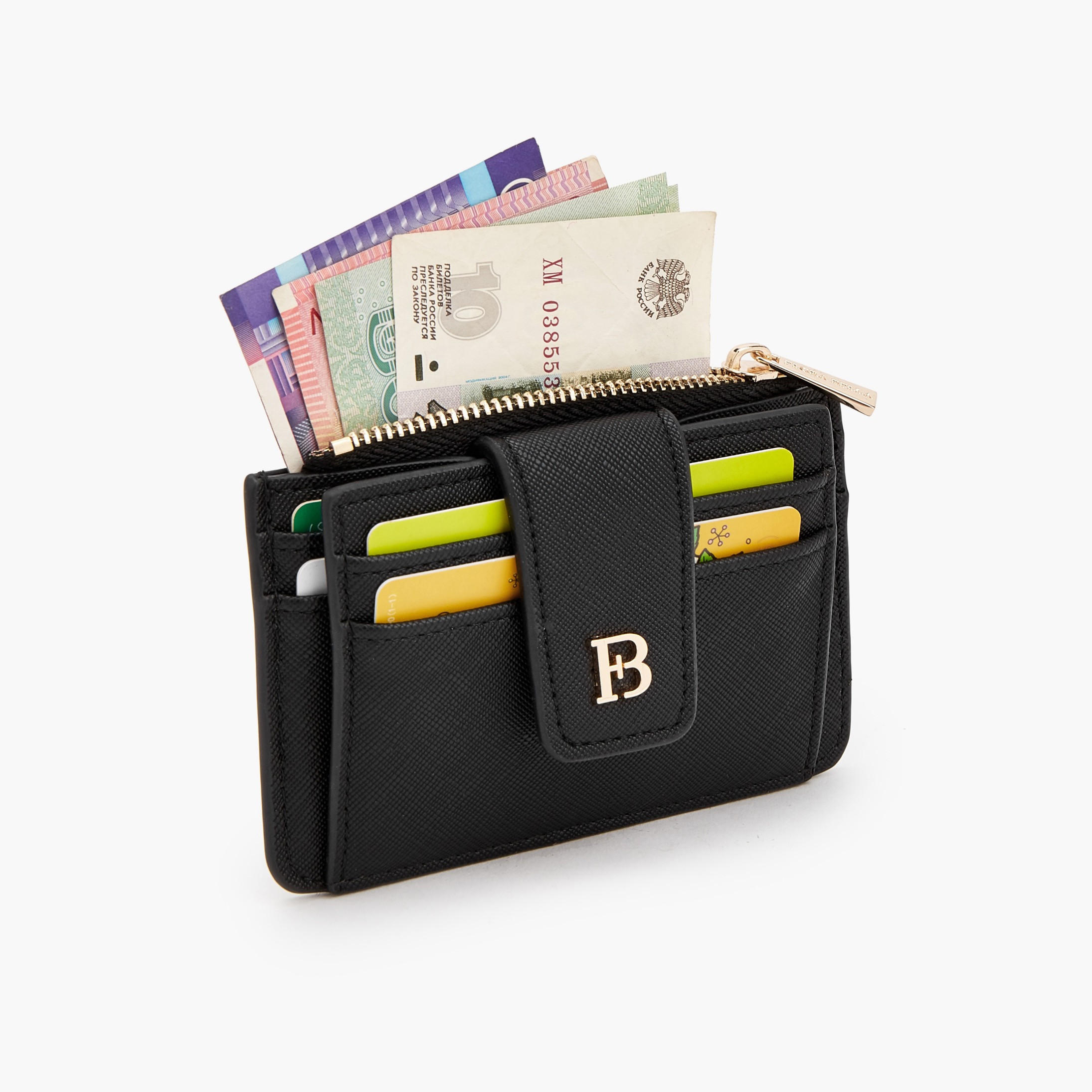 حافظة بطاقات سادة بجيب بسحّاب من فلورا بيلا-women-bagsandwallets-wallets-image-7