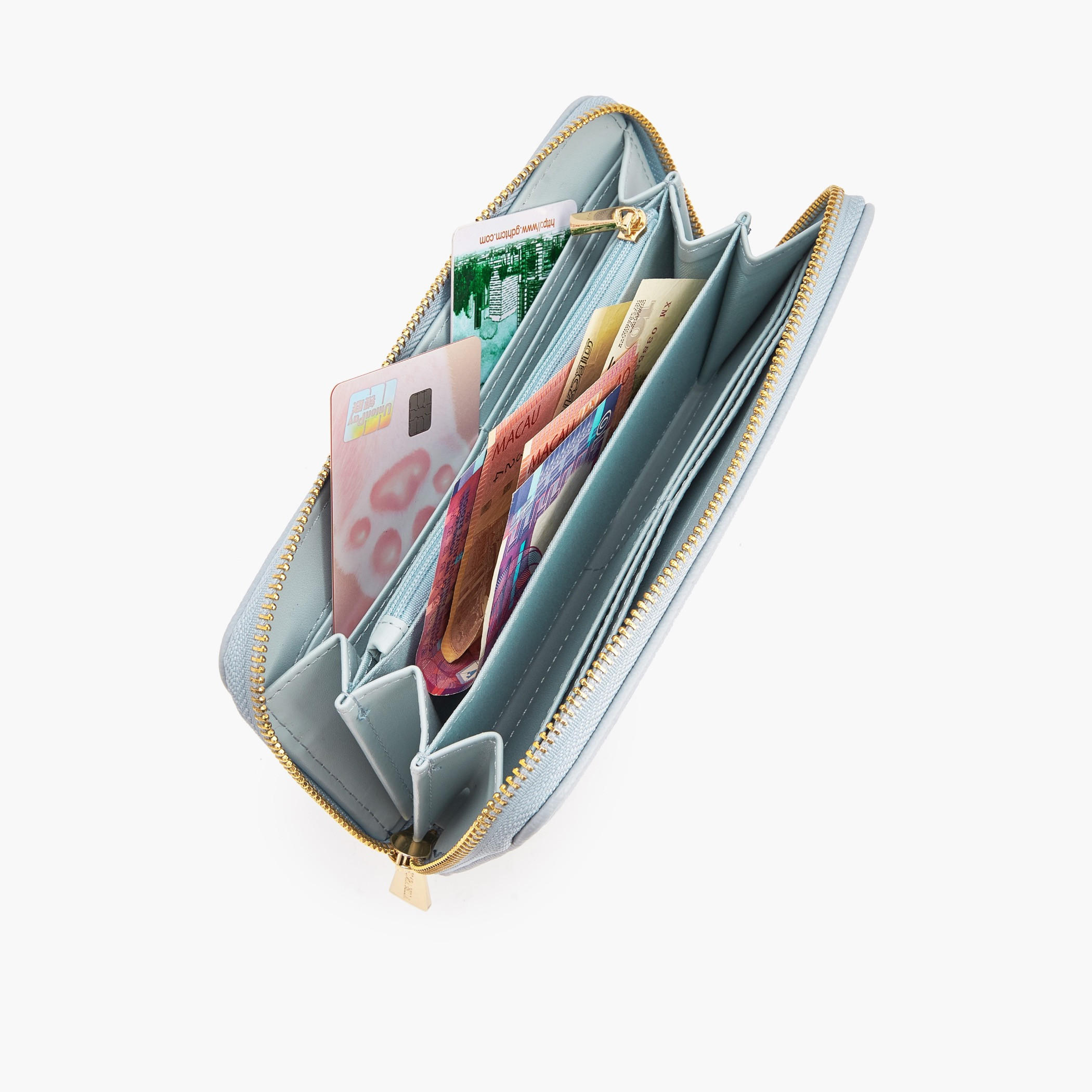 محفظة بسحاب إغلاق دائري وشعار بارز الملمس من فلورا بيلا-women-bagsandwallets-wallets-image-9