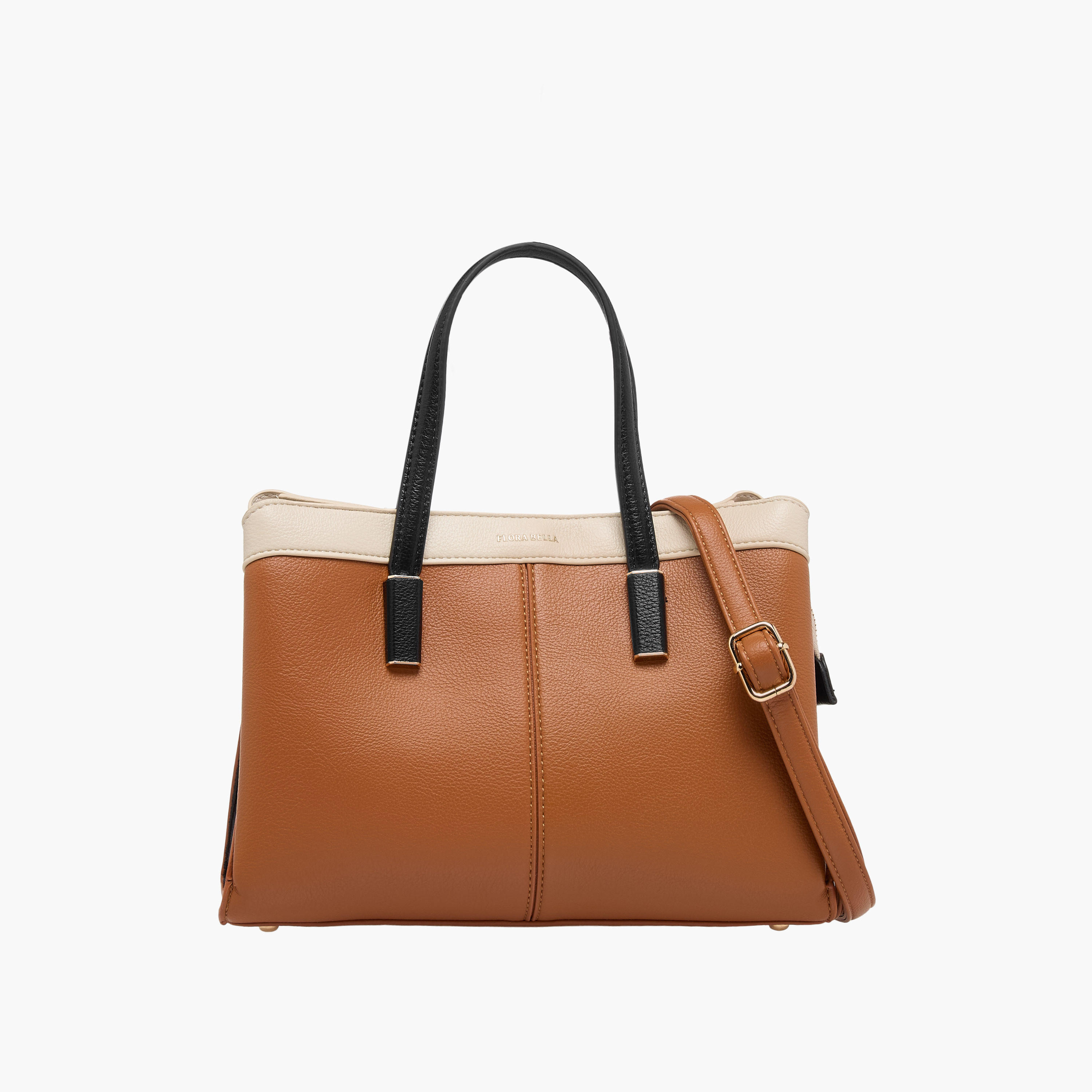 Flora Bella Panelled Tote Bag with Detachable Strap and Zip Closure-women-bagsandwallets-handbags-image-1