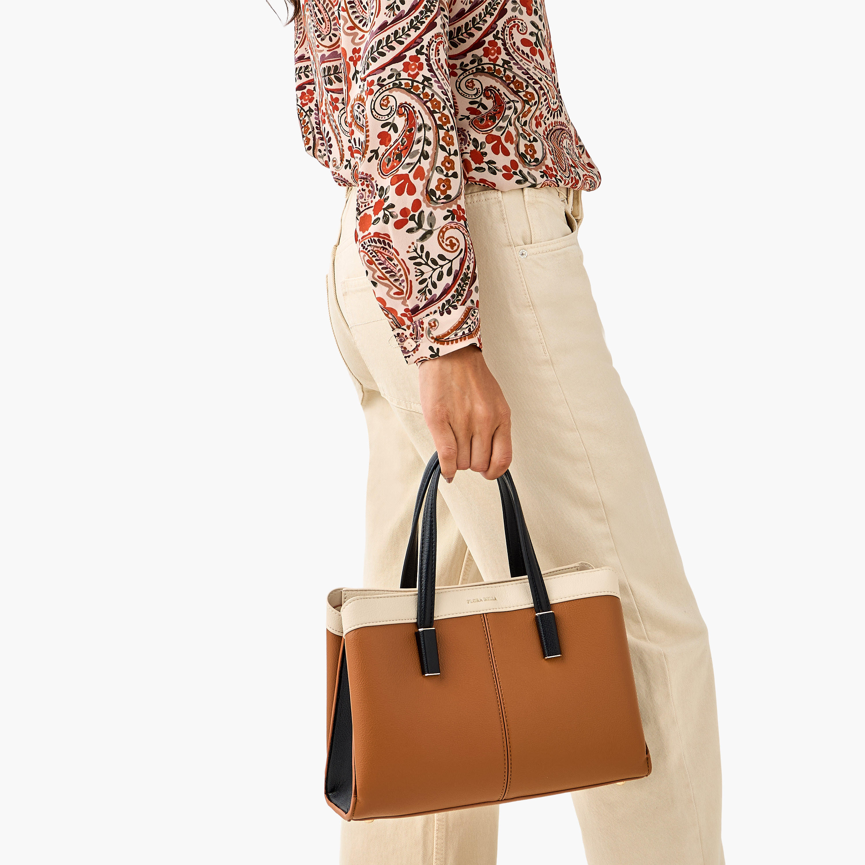 Flora Bella Panelled Tote Bag with Detachable Strap and Zip Closure-women-bagsandwallets-handbags-image-8