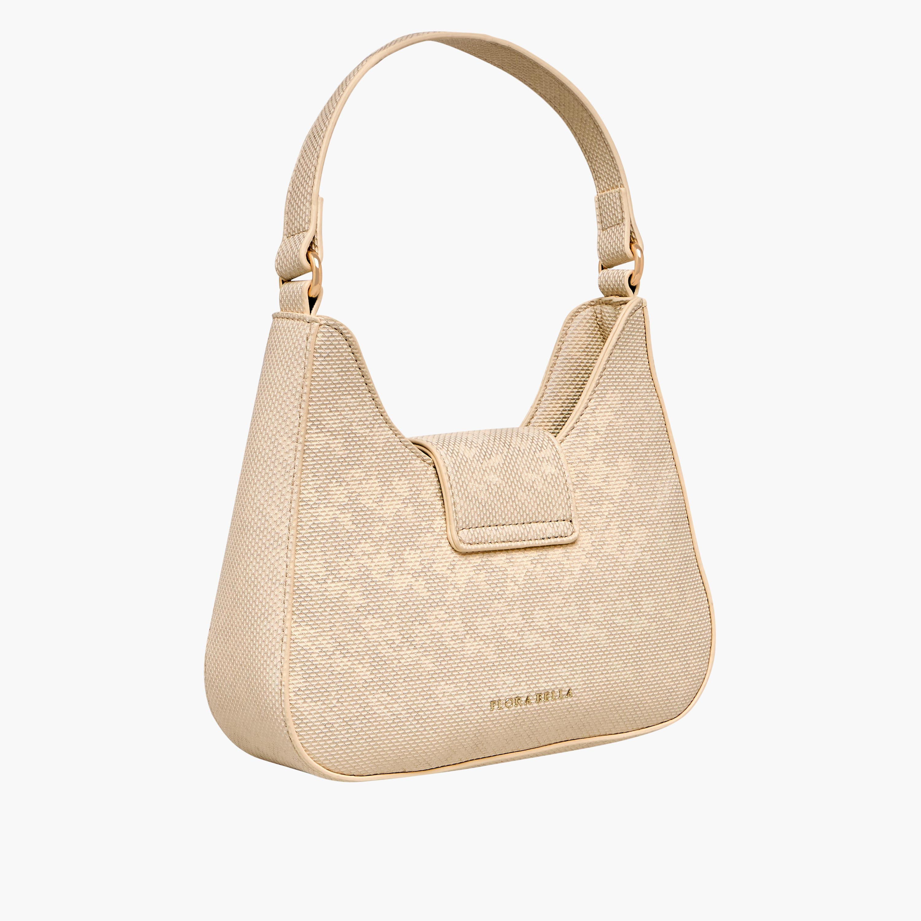 Flora Bella Textured Shoulder Bag with Embellished Button Closure-women-bagsandwallets-handbags-image-5