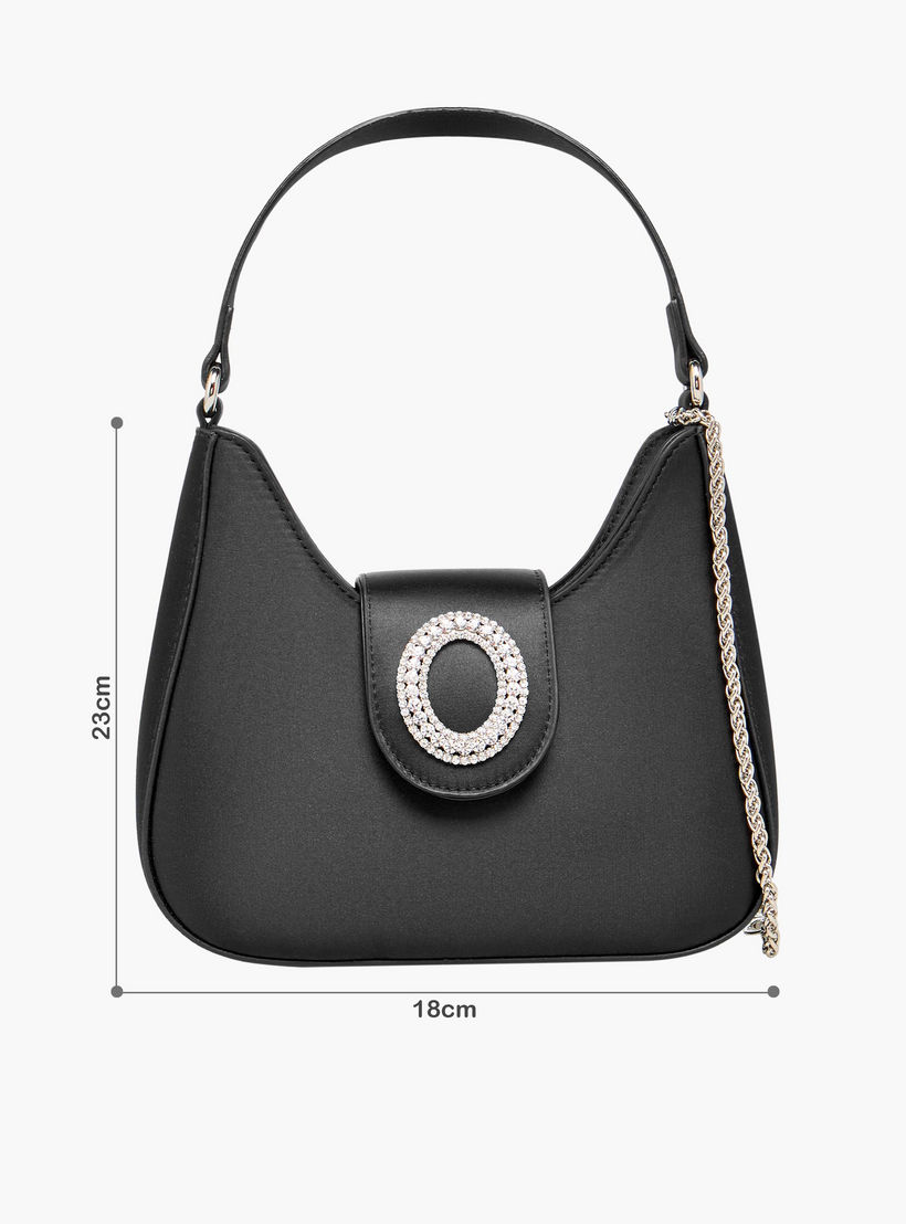 Flora Bella Textured Shoulder Bag with Embellished Button Closure-women-bagsandwallets-handbags-image-3