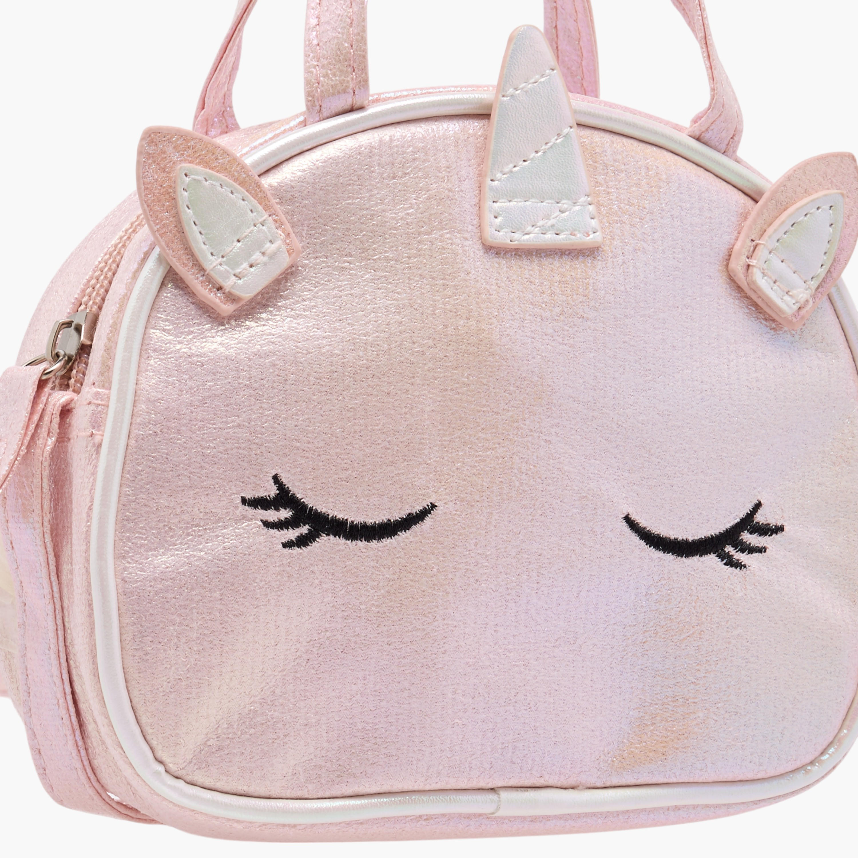 Flora Bella Unicorn Applique Sling Bag with Zip Closure-girls-accessories-bags-image-4
