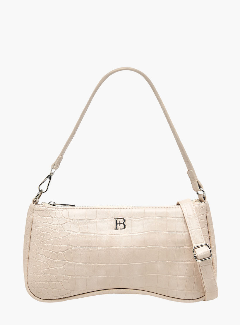 شنطة كتف بارزة الملمس بحزام قابل للفصل وسحاب إغلاق من فلورا بيلا-women-bagsandwallets-handbags-image-1