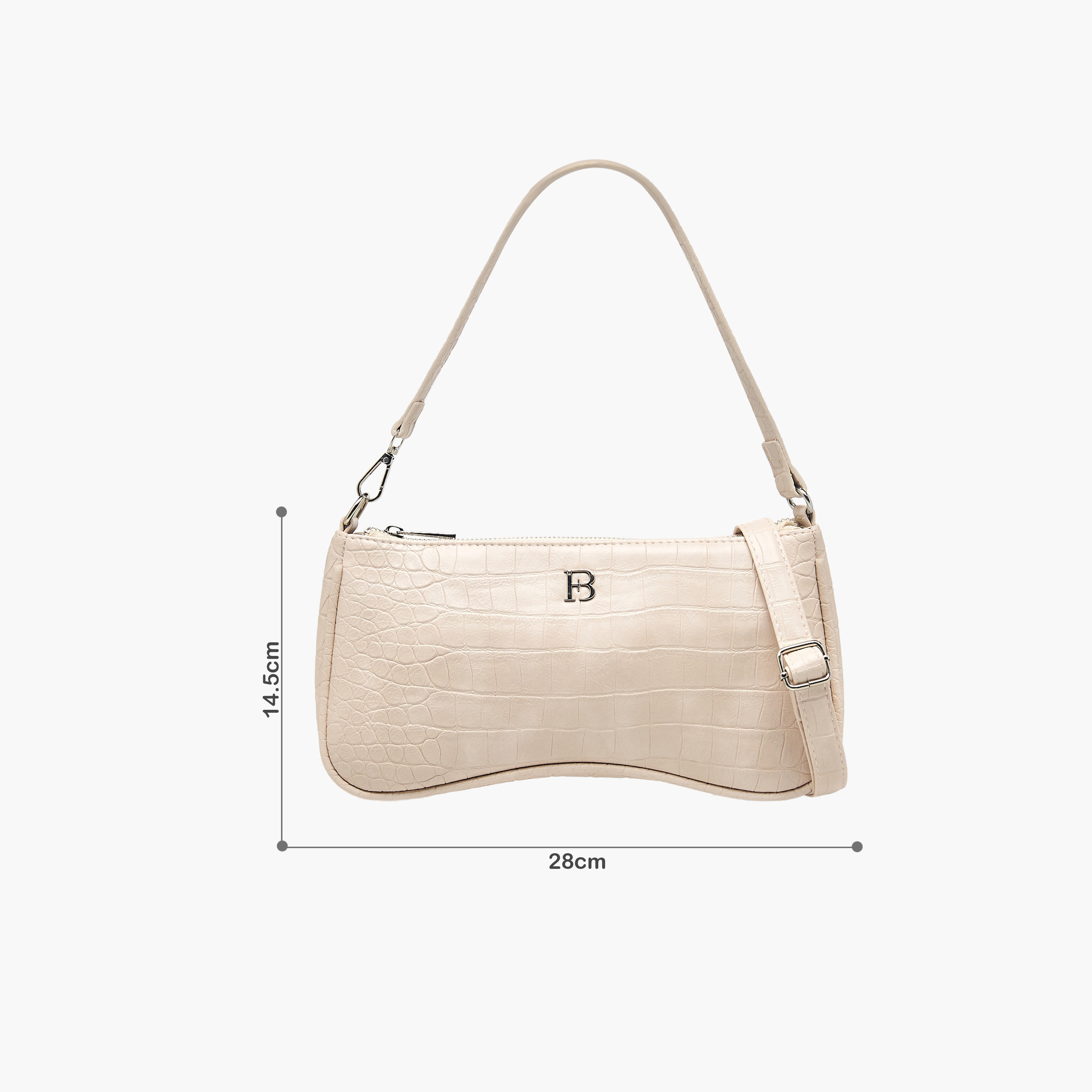 شنطة كتف بارزة الملمس بحزام قابل للفصل وسحاب إغلاق من فلورا بيلا-women-bagsandwallets-handbags-image-2