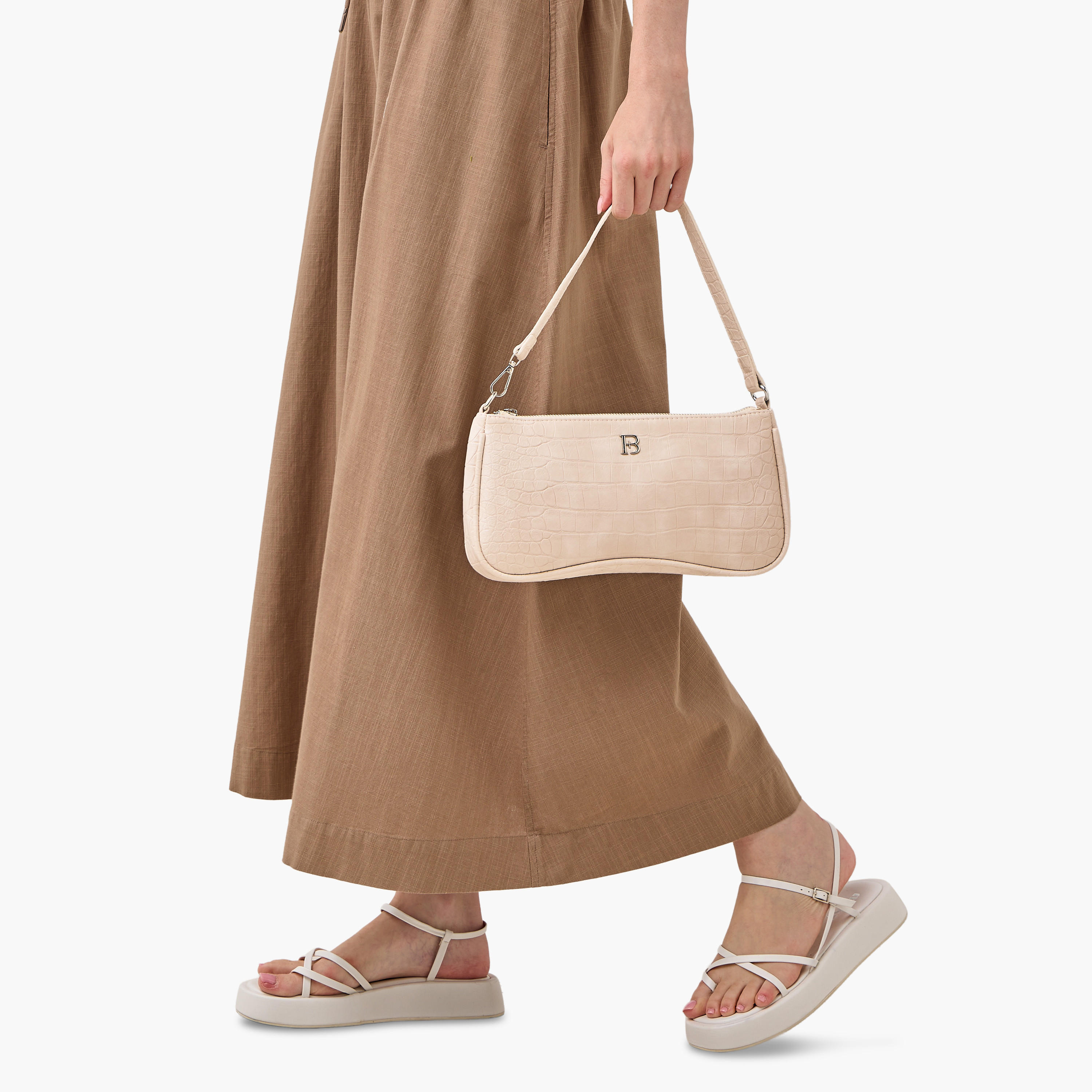 شنطة كتف بارزة الملمس بحزام قابل للفصل وسحاب إغلاق من فلورا بيلا-women-bagsandwallets-handbags-image-3