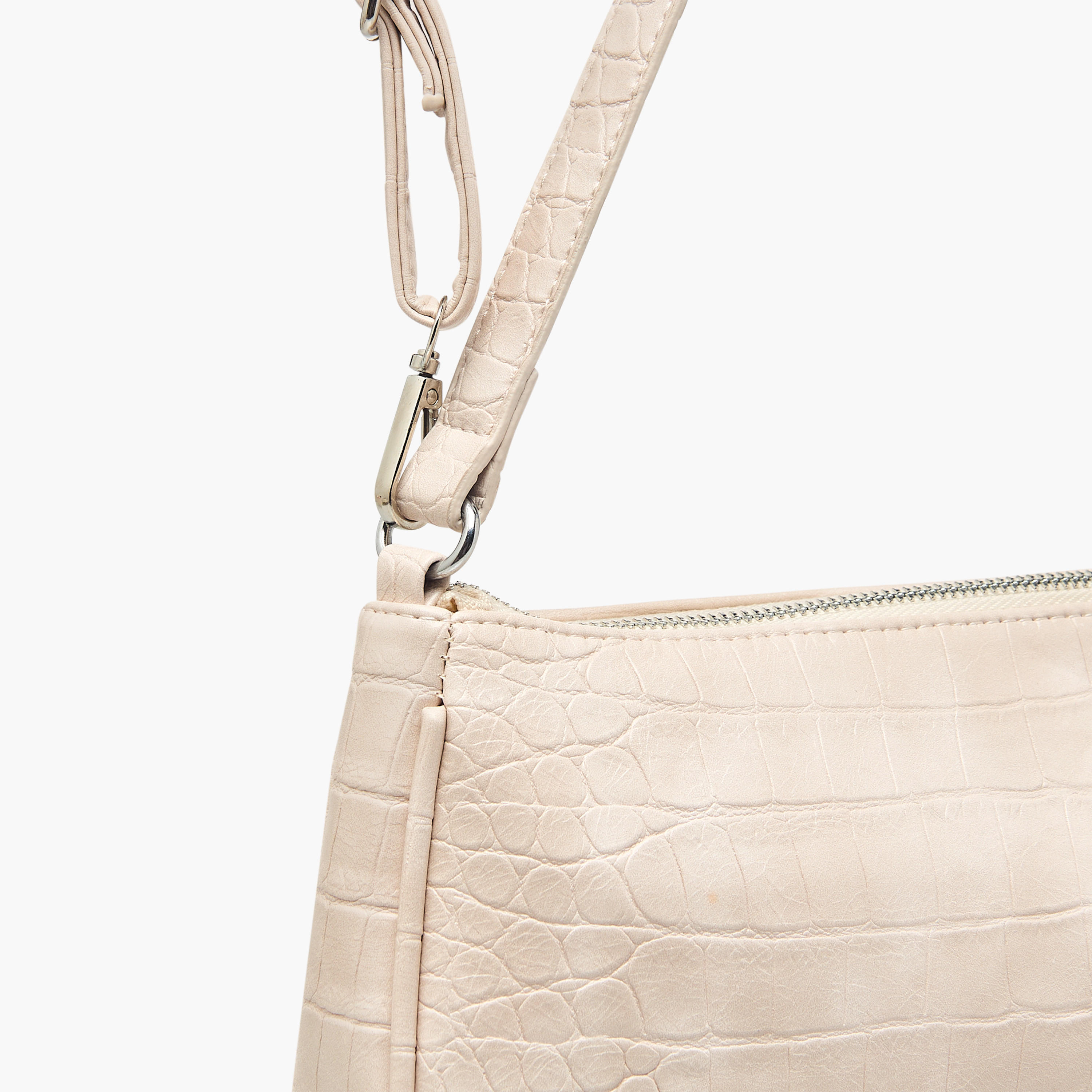 شنطة كتف بارزة الملمس بحزام قابل للفصل وسحاب إغلاق من فلورا بيلا-women-bagsandwallets-handbags-image-6