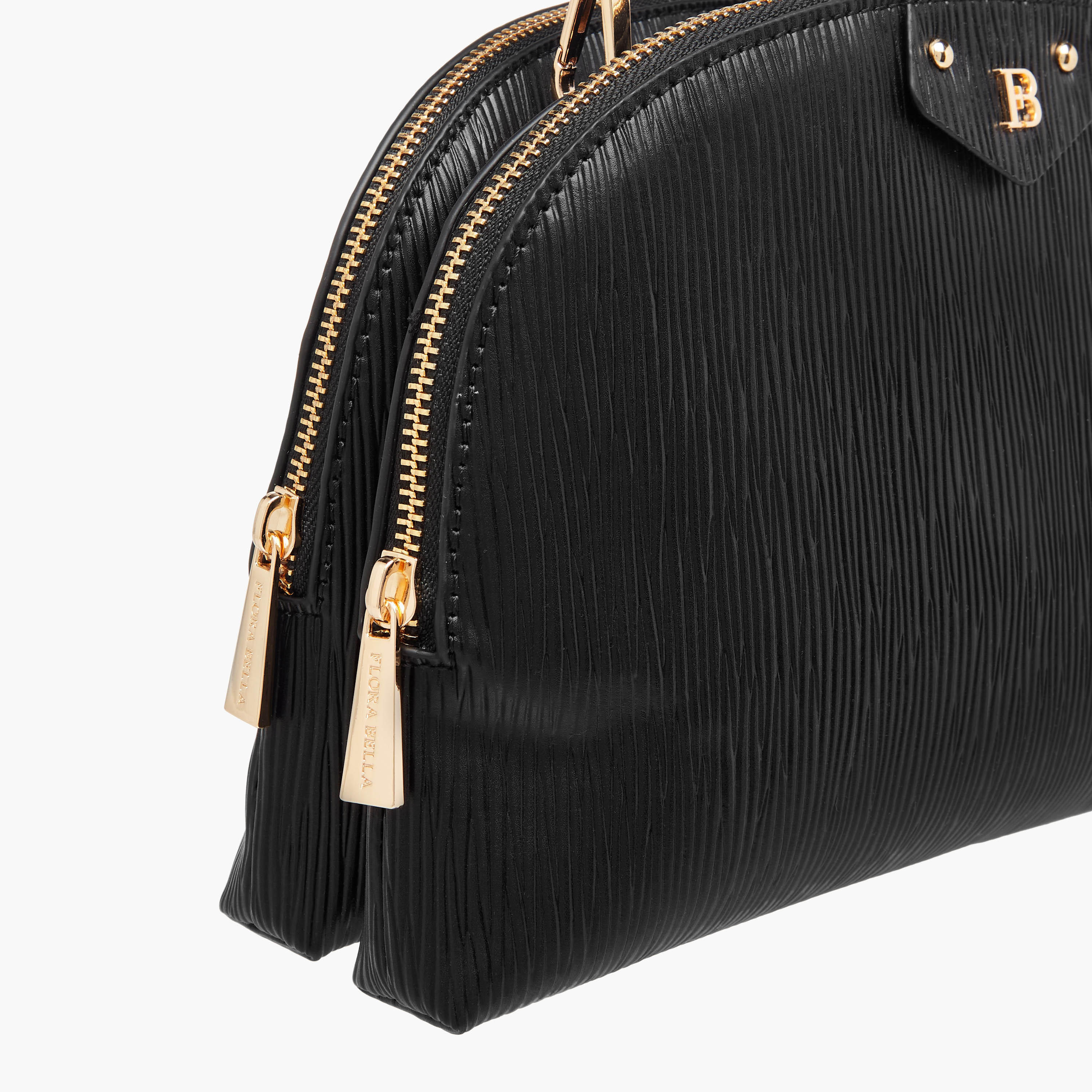 شنطة بارزة الملمس مع حزام قابل للفصل وإغلاق بسحاب من فلورا بيلا-women-bagsandwallets-handbags-image-4