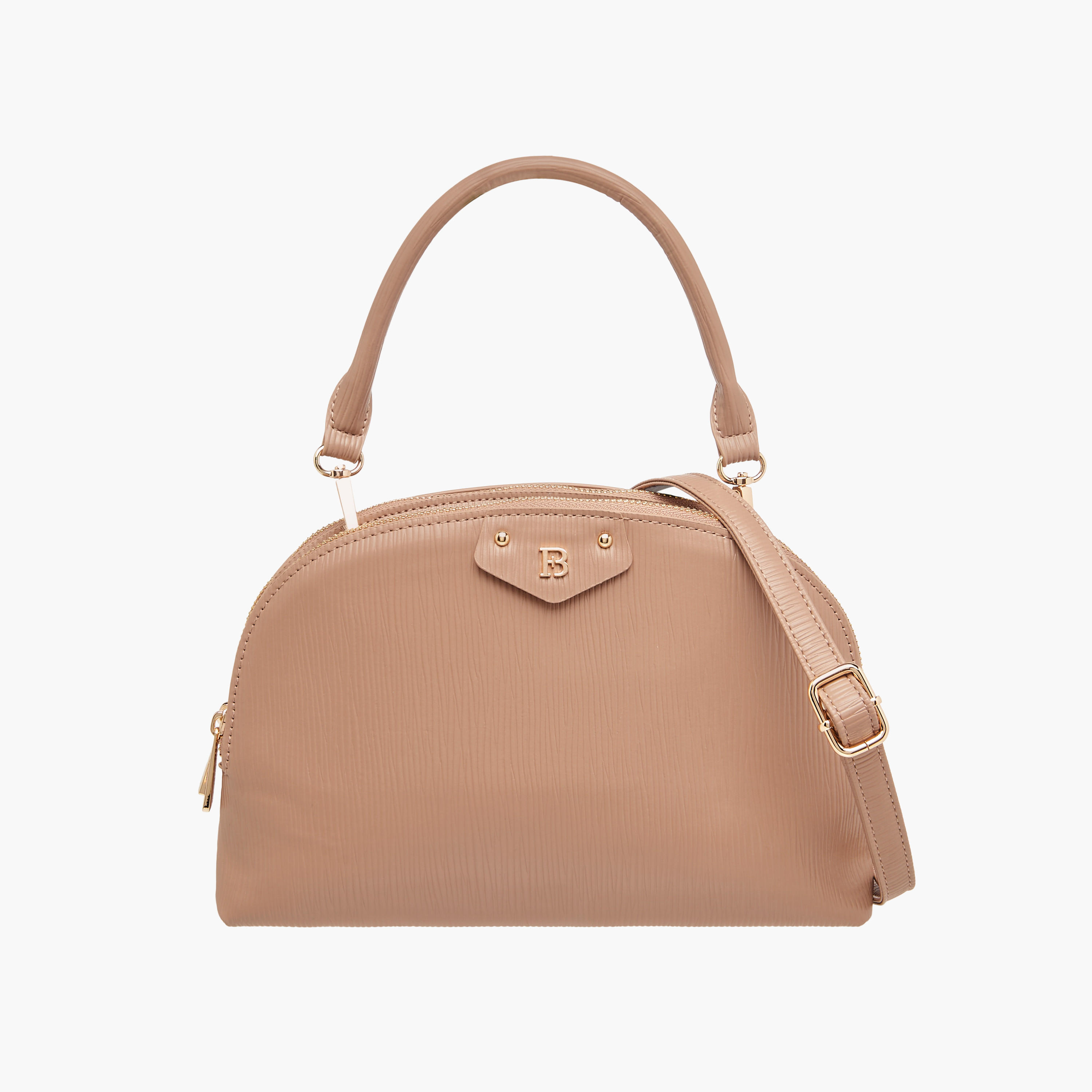 شنطة بارزة الملمس مع حزام قابل للفصل وإغلاق بسحاب من فلورا بيلا-women-bagsandwallets-handbags-image-1