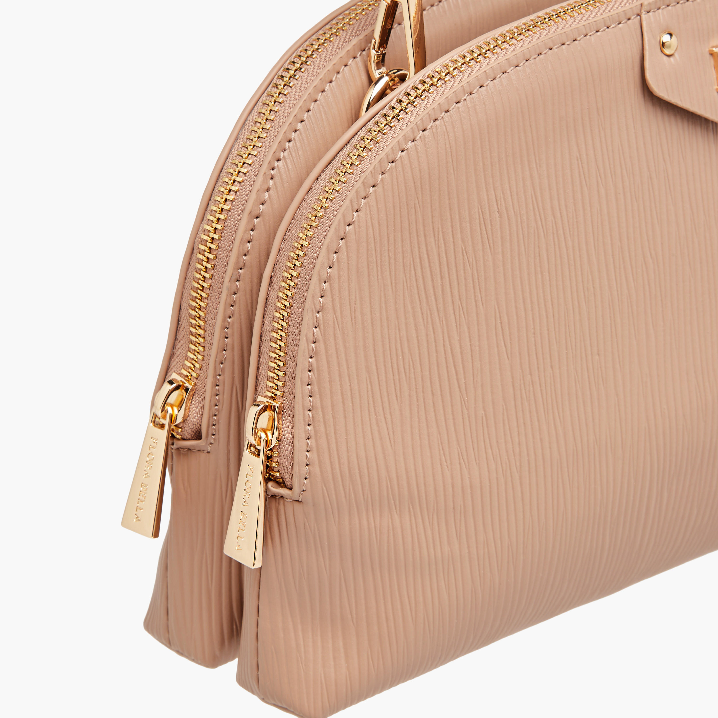 شنطة بارزة الملمس مع حزام قابل للفصل وإغلاق بسحاب من فلورا بيلا-women-bagsandwallets-handbags-image-4