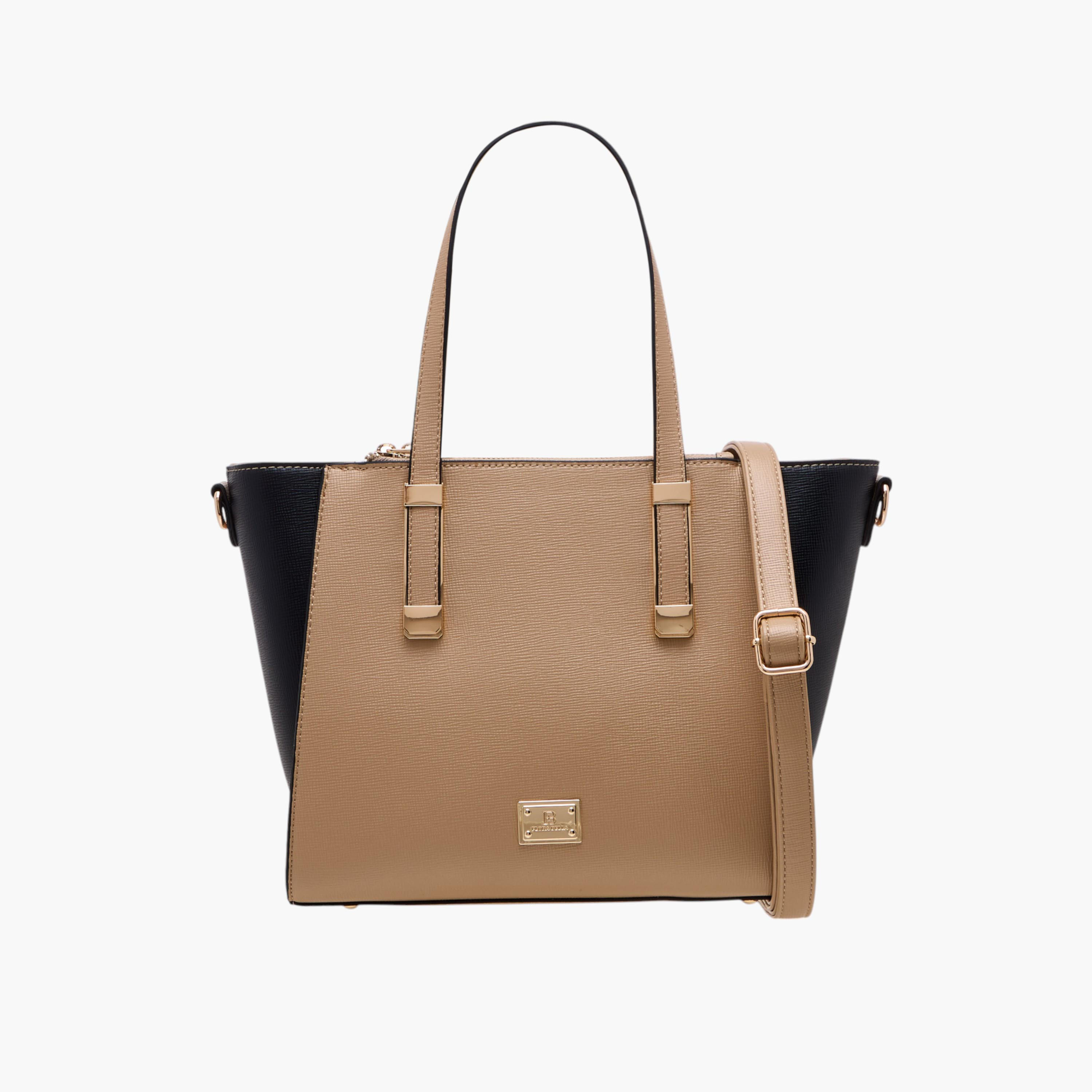 شنطة توتي بقوالب ملونة ومقابض مزدوجة وسحاب إغلاق من فلورا بيلا-women-bagsandwallets-handbags-image-1