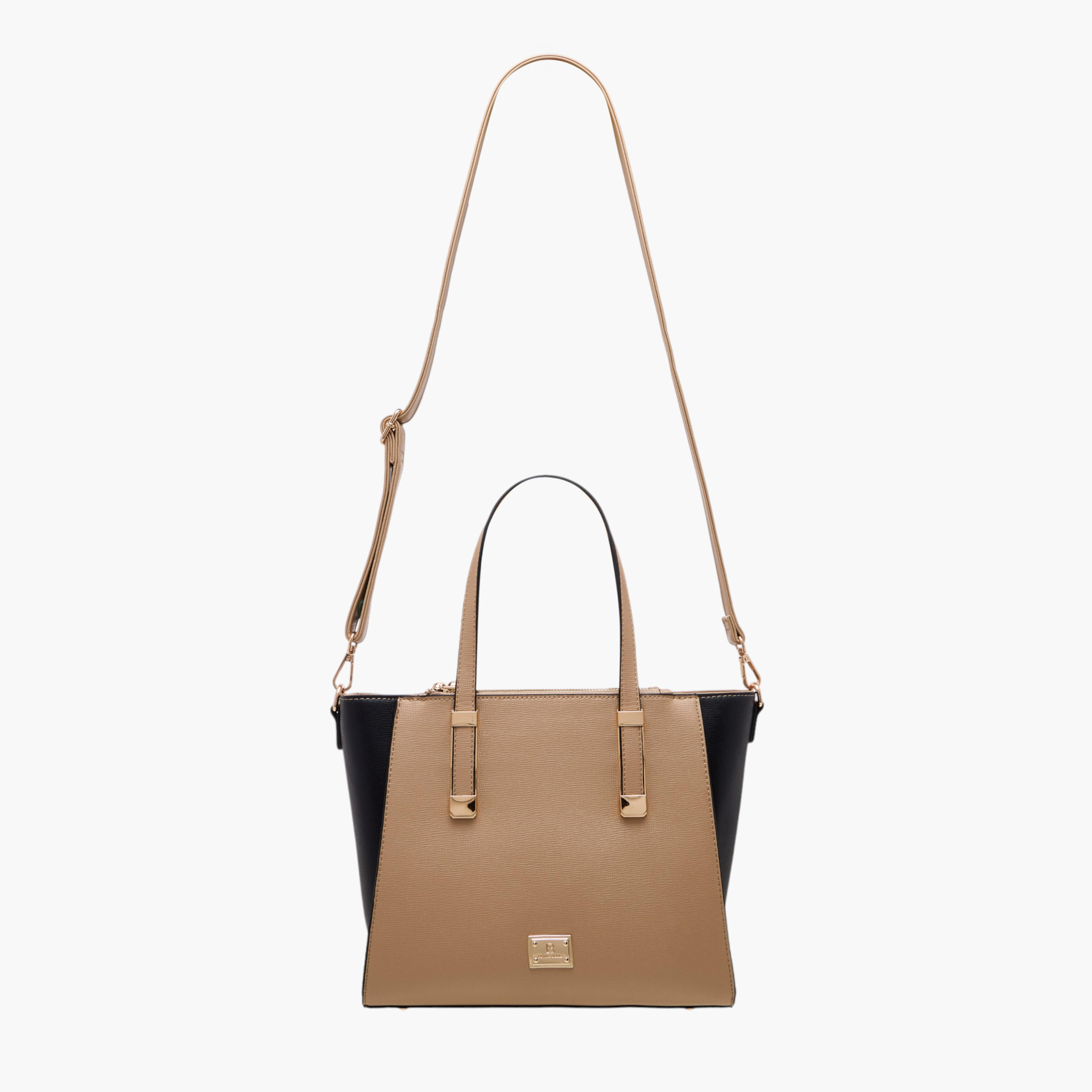 شنطة توتي بقوالب ملونة ومقابض مزدوجة وسحاب إغلاق من فلورا بيلا-women-bagsandwallets-handbags-image-2