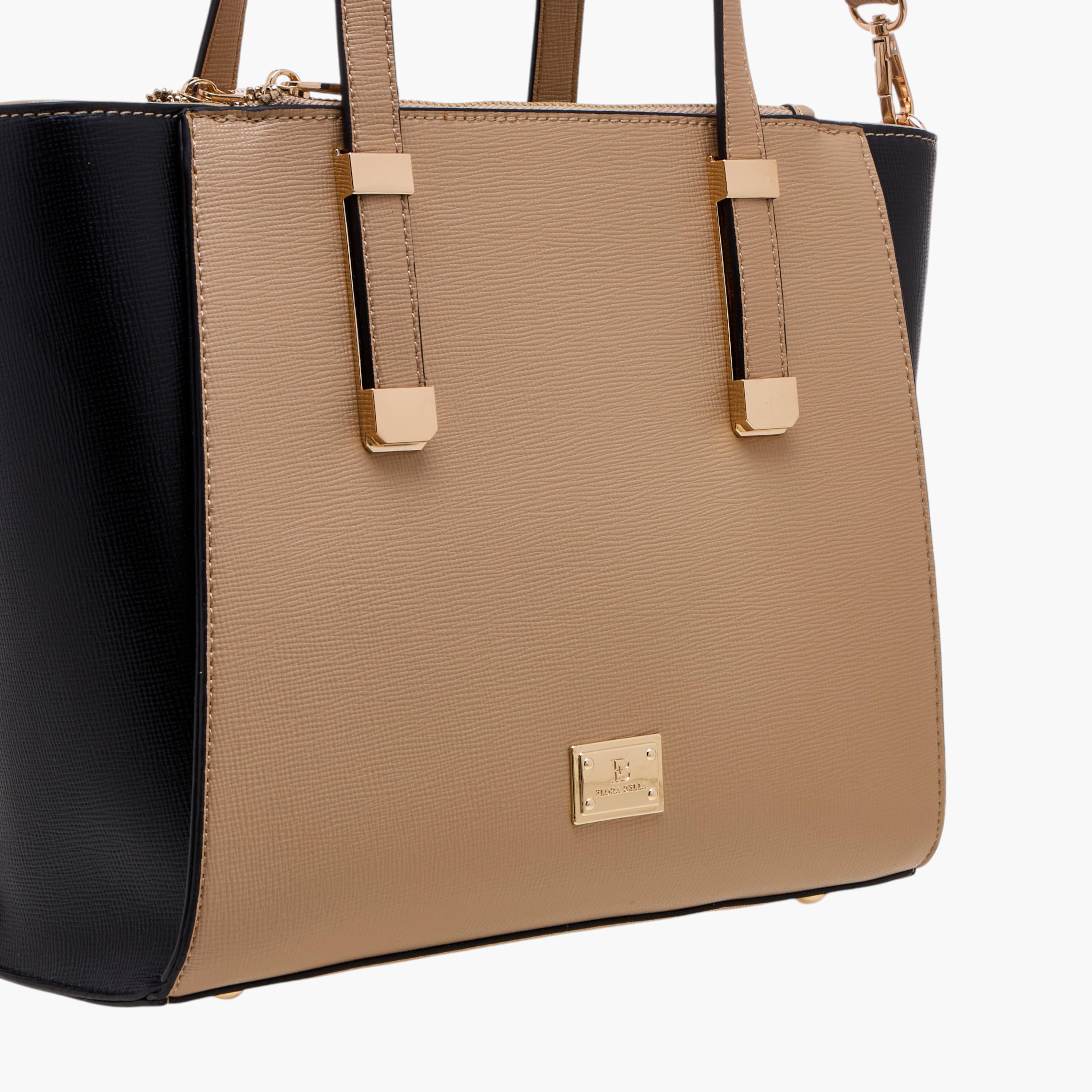 شنطة توتي بقوالب ملونة ومقابض مزدوجة وسحاب إغلاق من فلورا بيلا-women-bagsandwallets-handbags-image-4