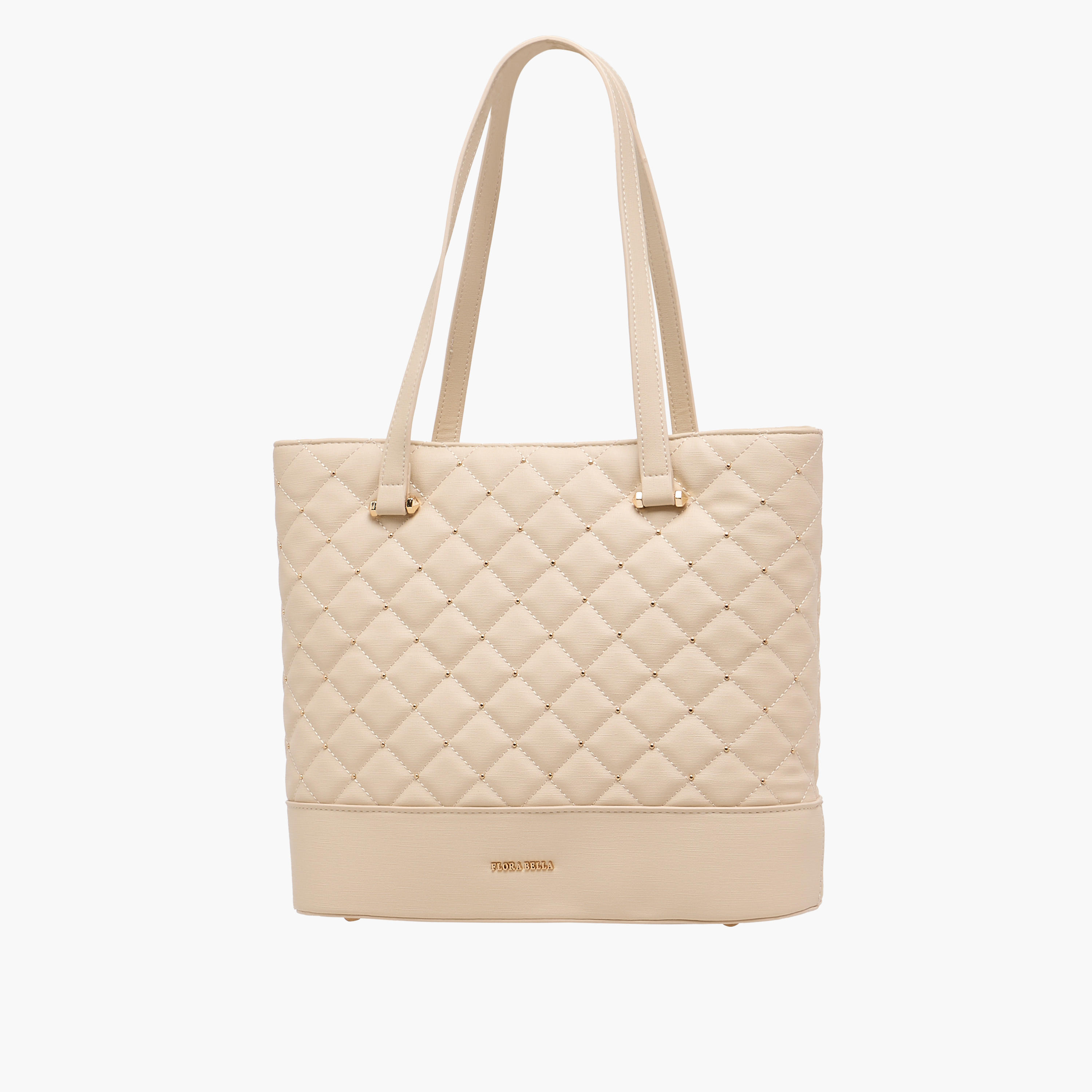 Flora Bella Quilted Tote Bag with Double Handle and Zip Closure-women-bagsandwallets-handbags-image-3
