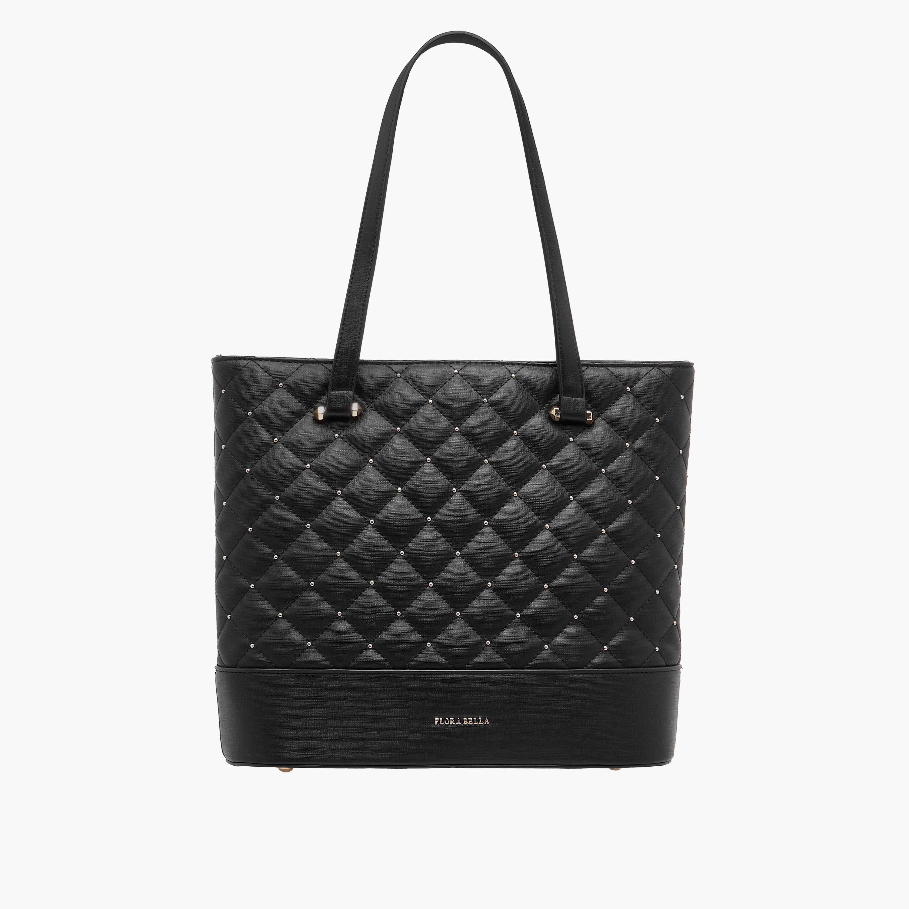 Flora Bella Quilted Tote Bag with Double Handle and Zip Closure-women-bagsandwallets-handbags-image-1