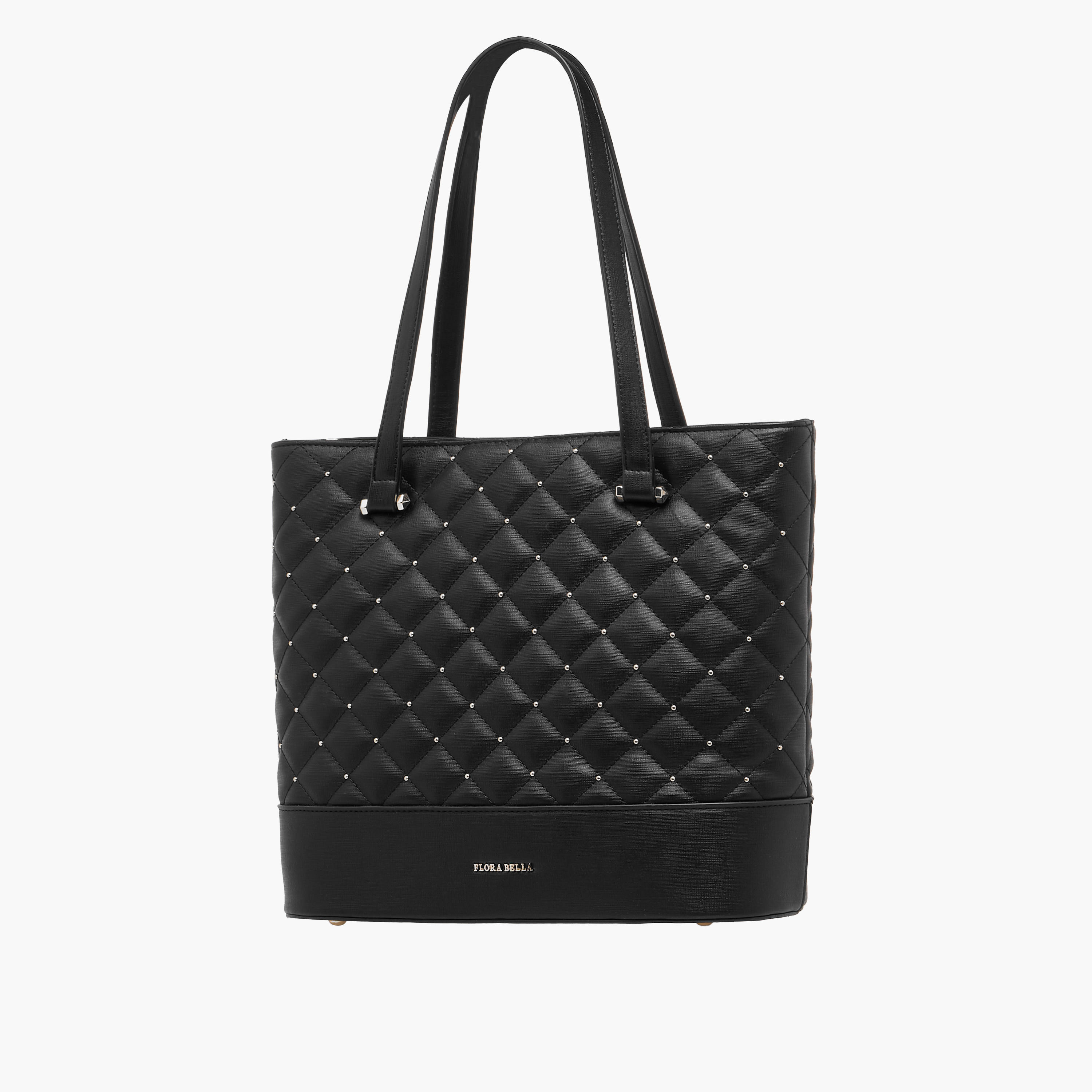Flora Bella Quilted Tote Bag with Double Handle and Zip Closure-women-bagsandwallets-handbags-image-3