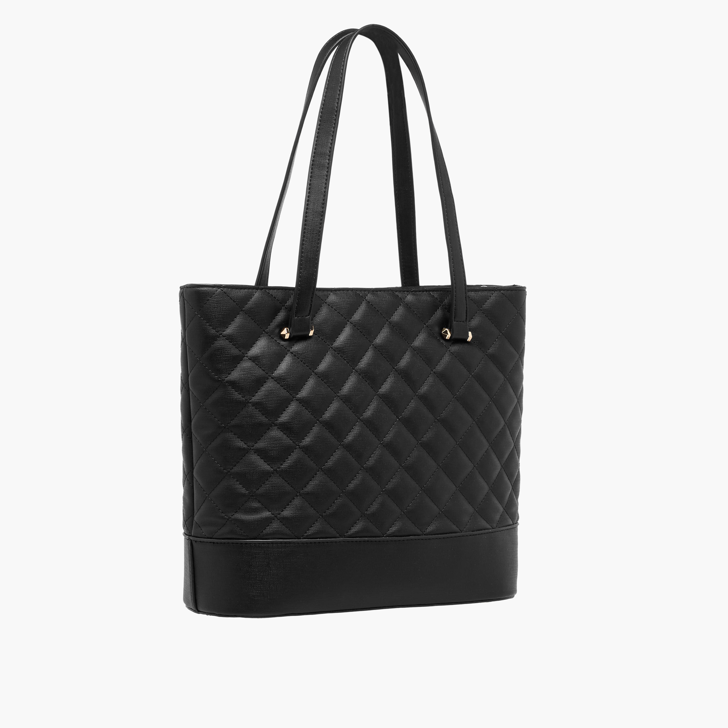 Flora Bella Quilted Tote Bag with Double Handle and Zip Closure-women-bagsandwallets-handbags-image-4