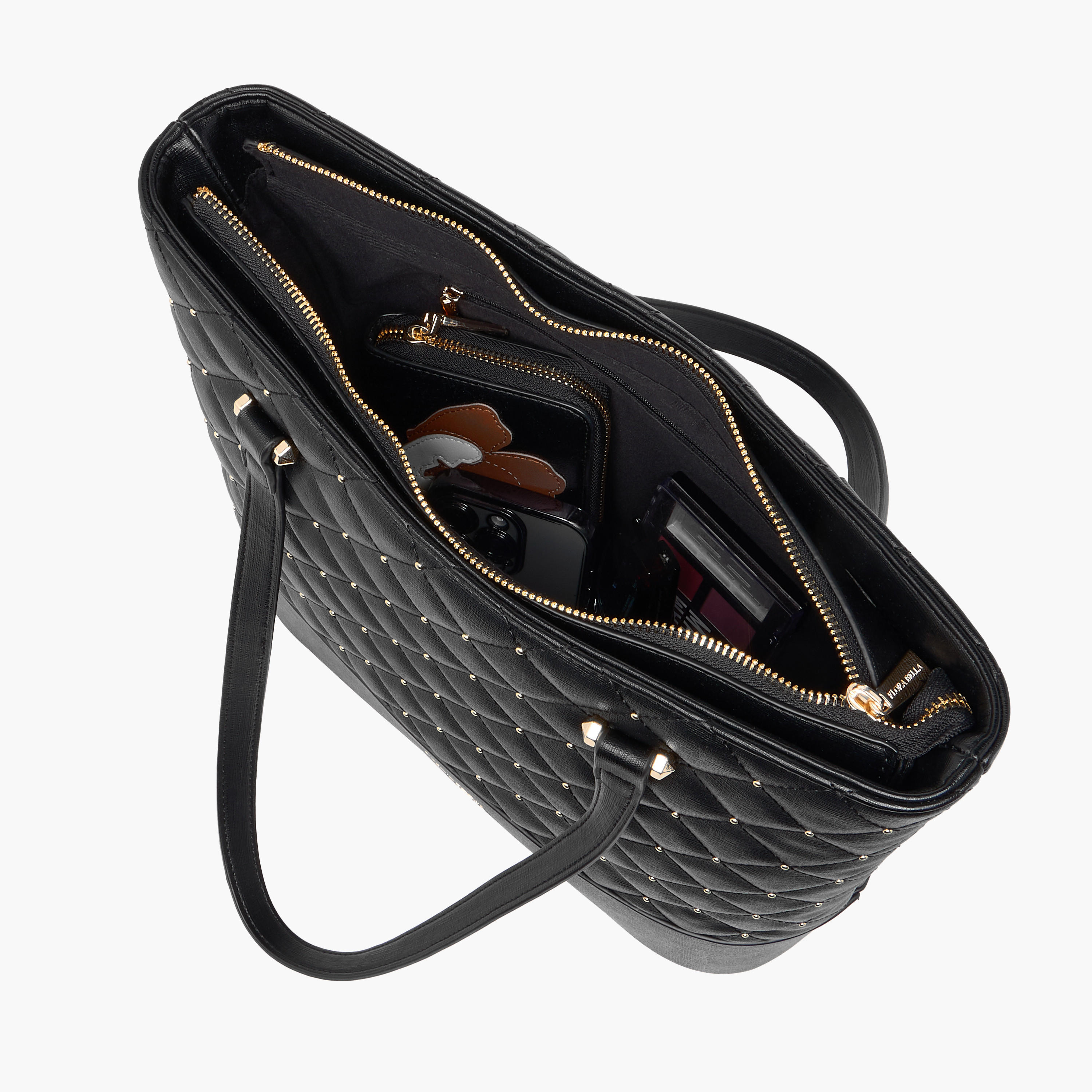Flora Bella Quilted Tote Bag with Double Handle and Zip Closure-women-bagsandwallets-handbags-image-9