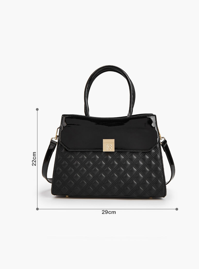 Flora Bella Quilted Tote Bag with Detachable Strap and Zip Closure-women-bagsandwallets-handbags-image-2