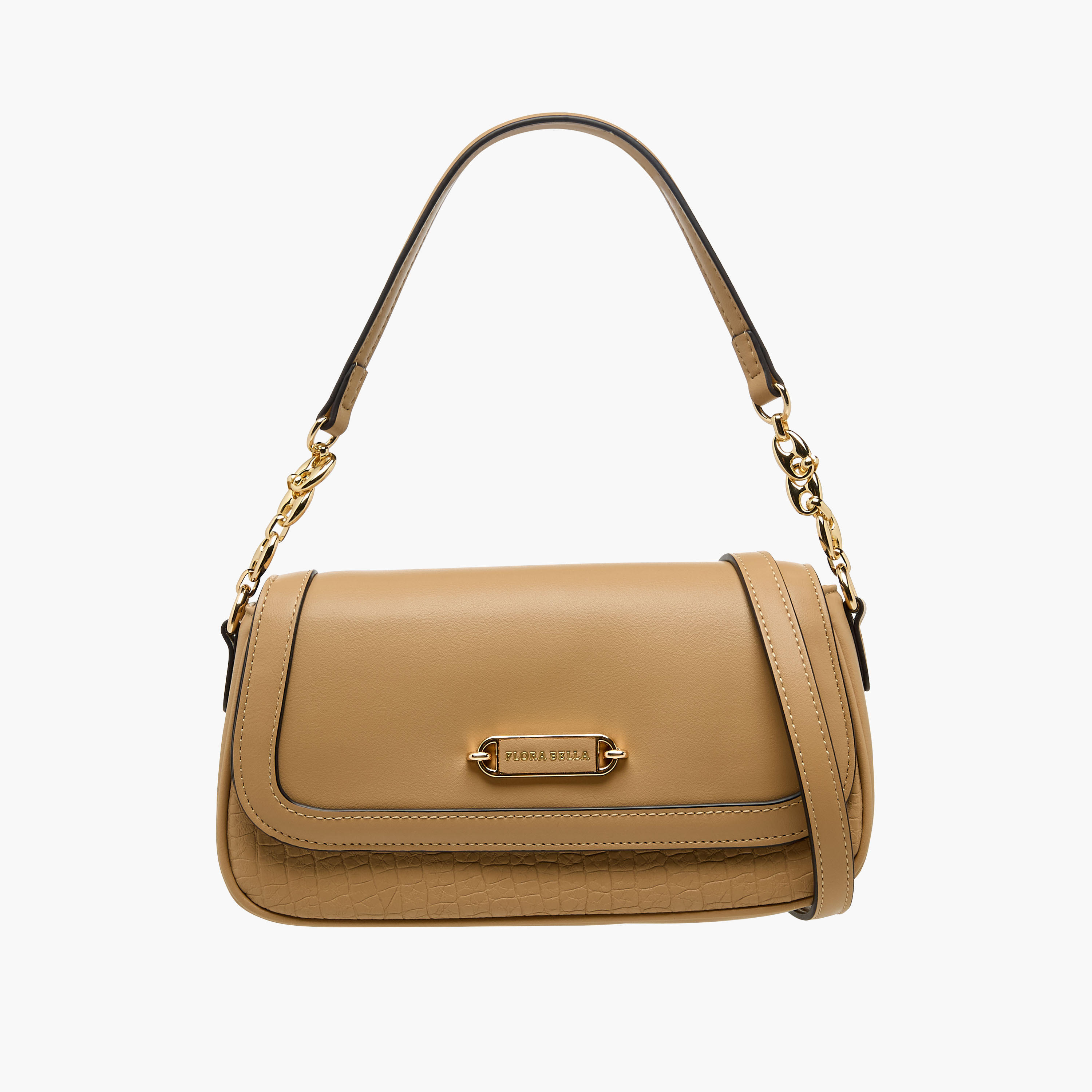 Flora Bella Solid Crossbody Bag with Button Closure-women-bagsandwallets-handbags-image-1