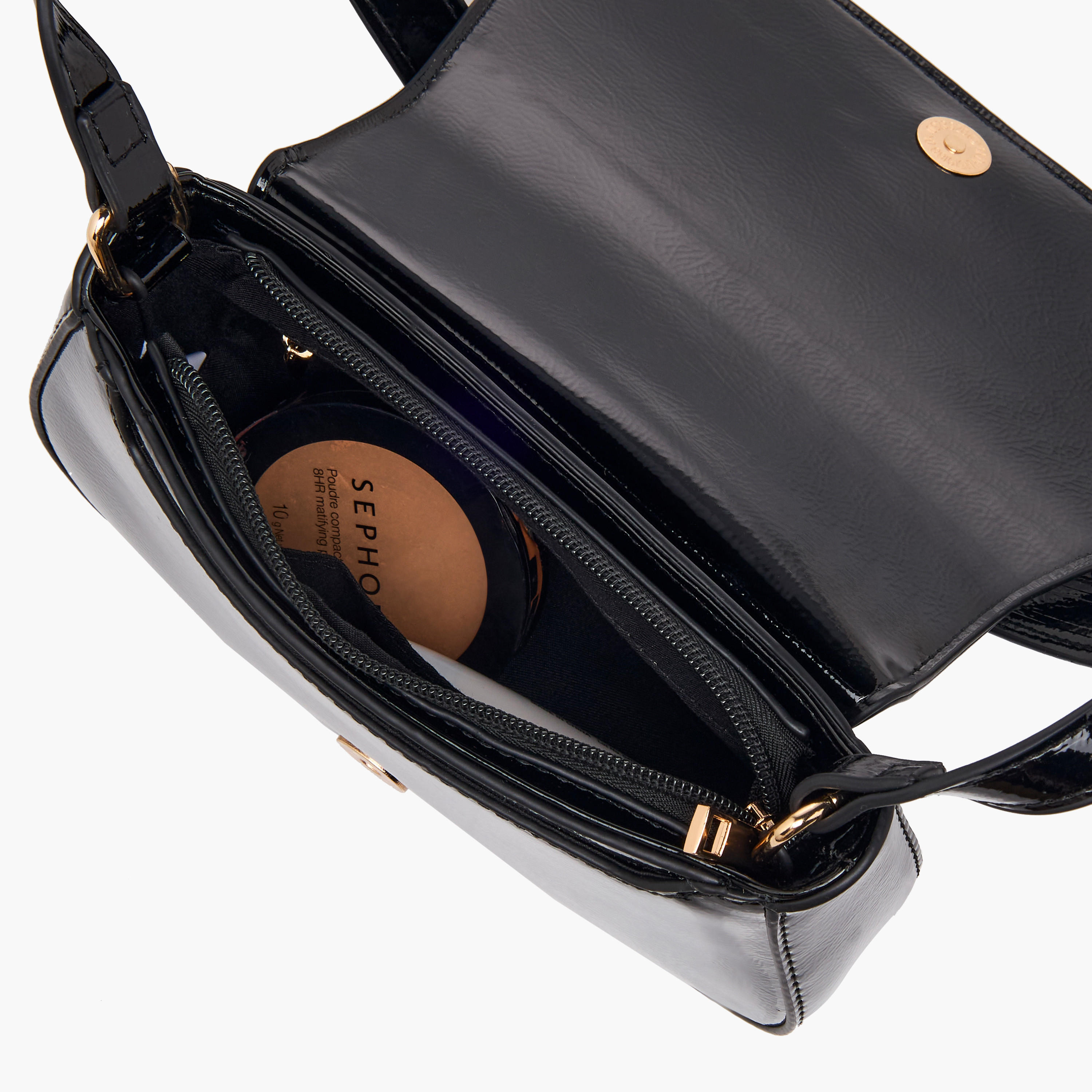 Floral Bella Metallic Logo Shoulder Bag with Zip Closure-women-bagsandwallets-handbags-image-7