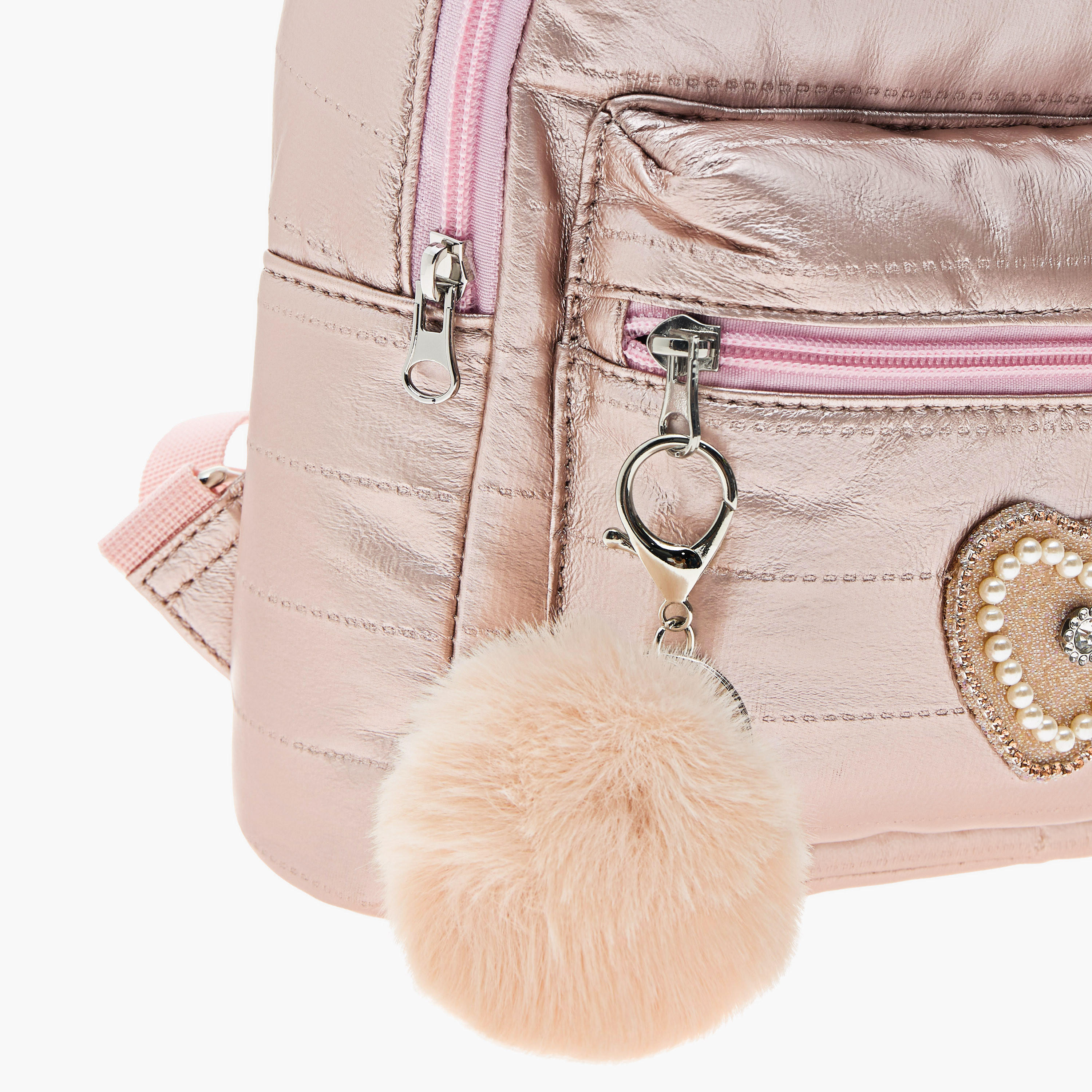 شنطة ظهر بسحاب إغلاق وحمالات قابلة للتعديل وزينة قلب من ليتل ميسي-school-bagsandbackpacks-backpacks-image-4