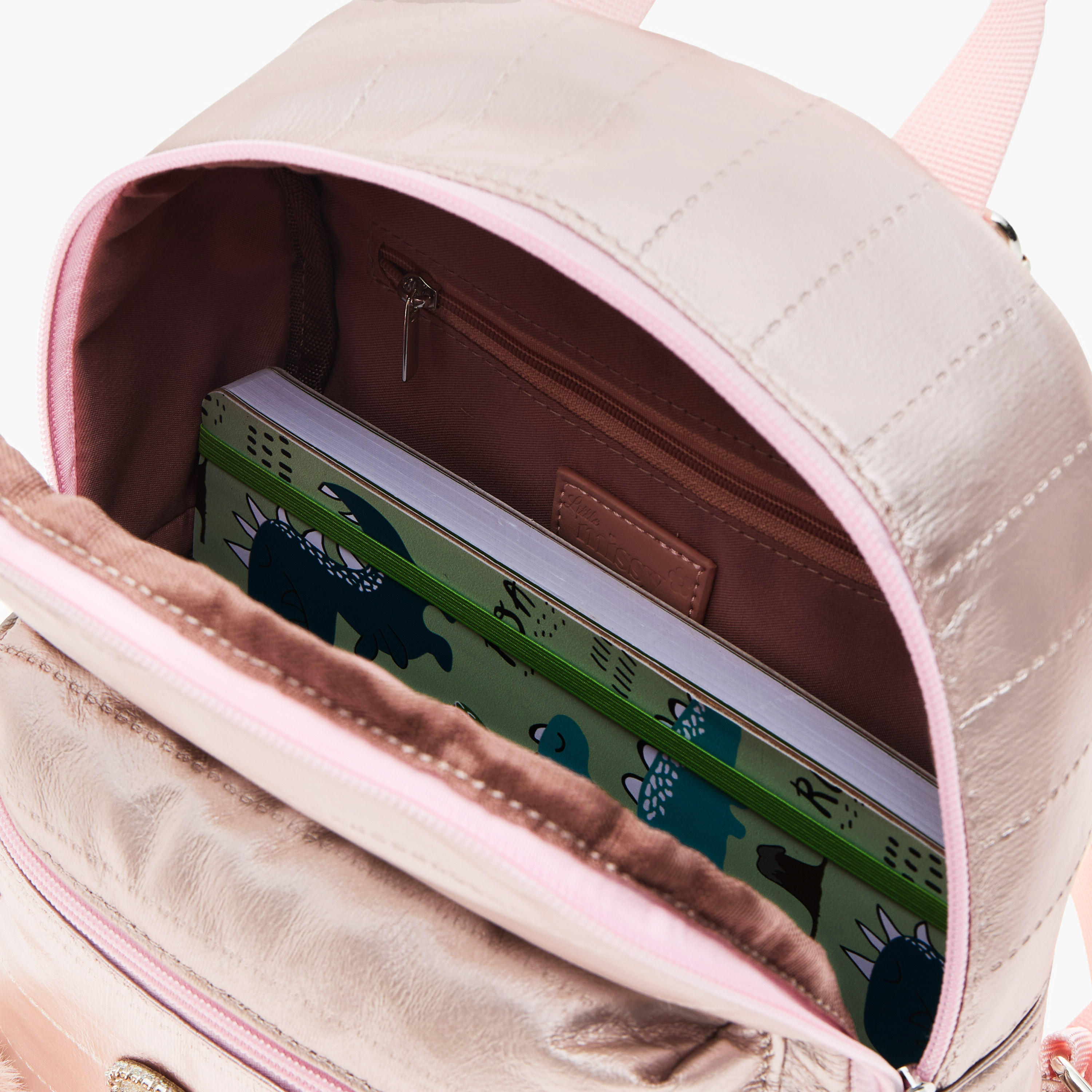 شنطة ظهر بسحاب إغلاق وحمالات قابلة للتعديل وزينة قلب من ليتل ميسي-school-bagsandbackpacks-backpacks-image-6