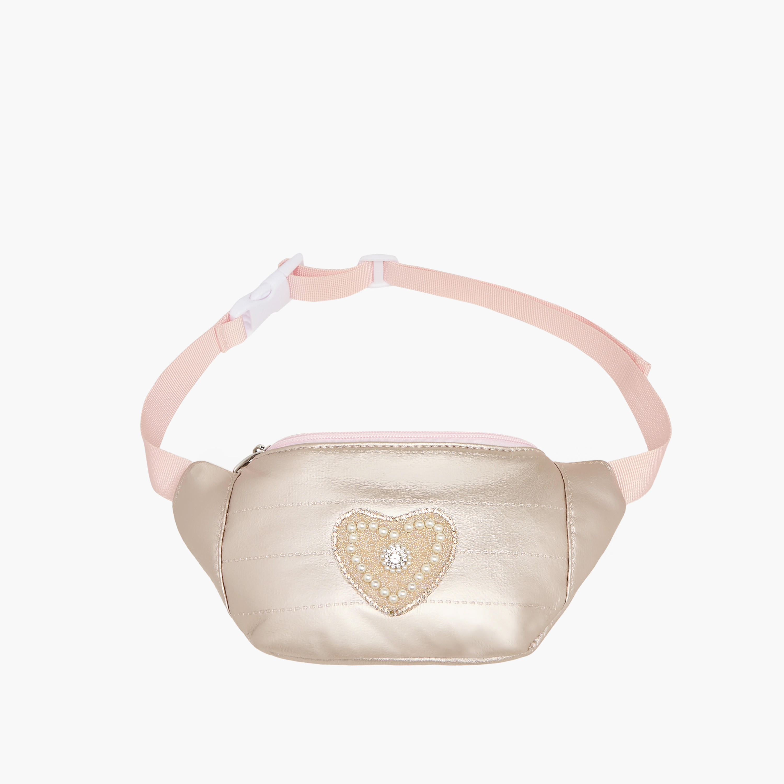 Little Missy Embellished Heart Waist Bag with Zip Closure-travel-accessories-image-2