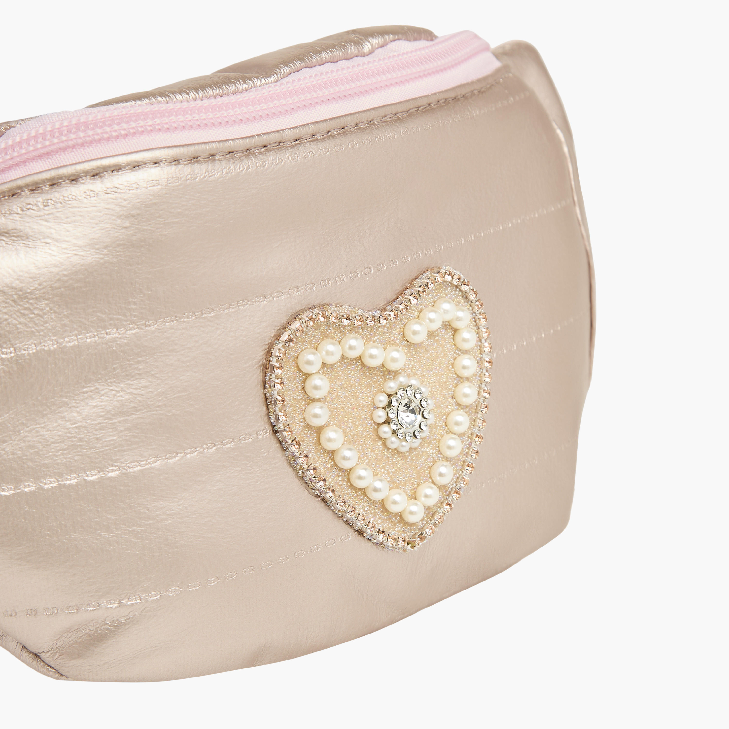Little Missy Embellished Heart Waist Bag with Zip Closure-travel-accessories-image-4