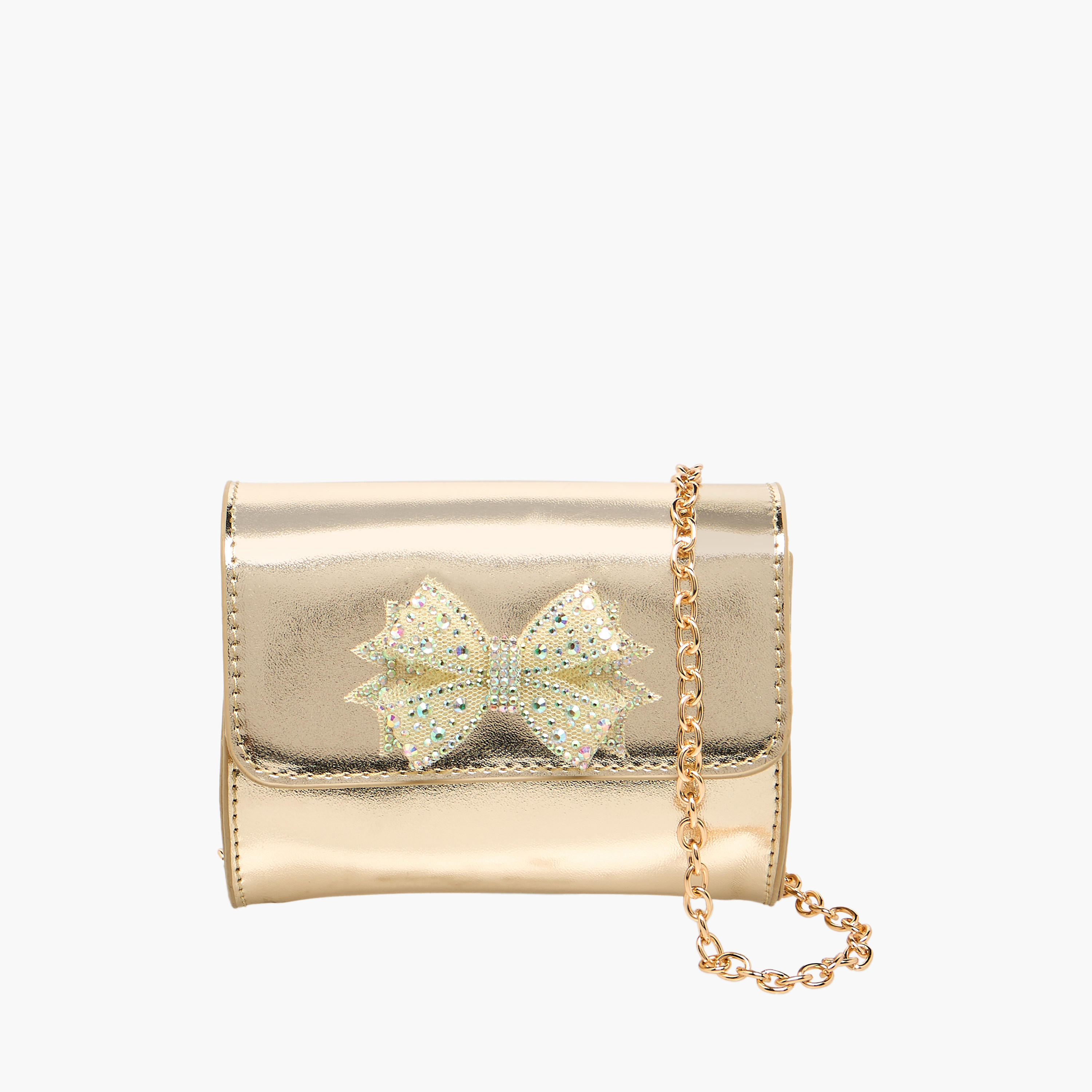 Flora Bella Embellished Bow Crossbody Bag with Chain Strap-girls-accessories-bags-image-1