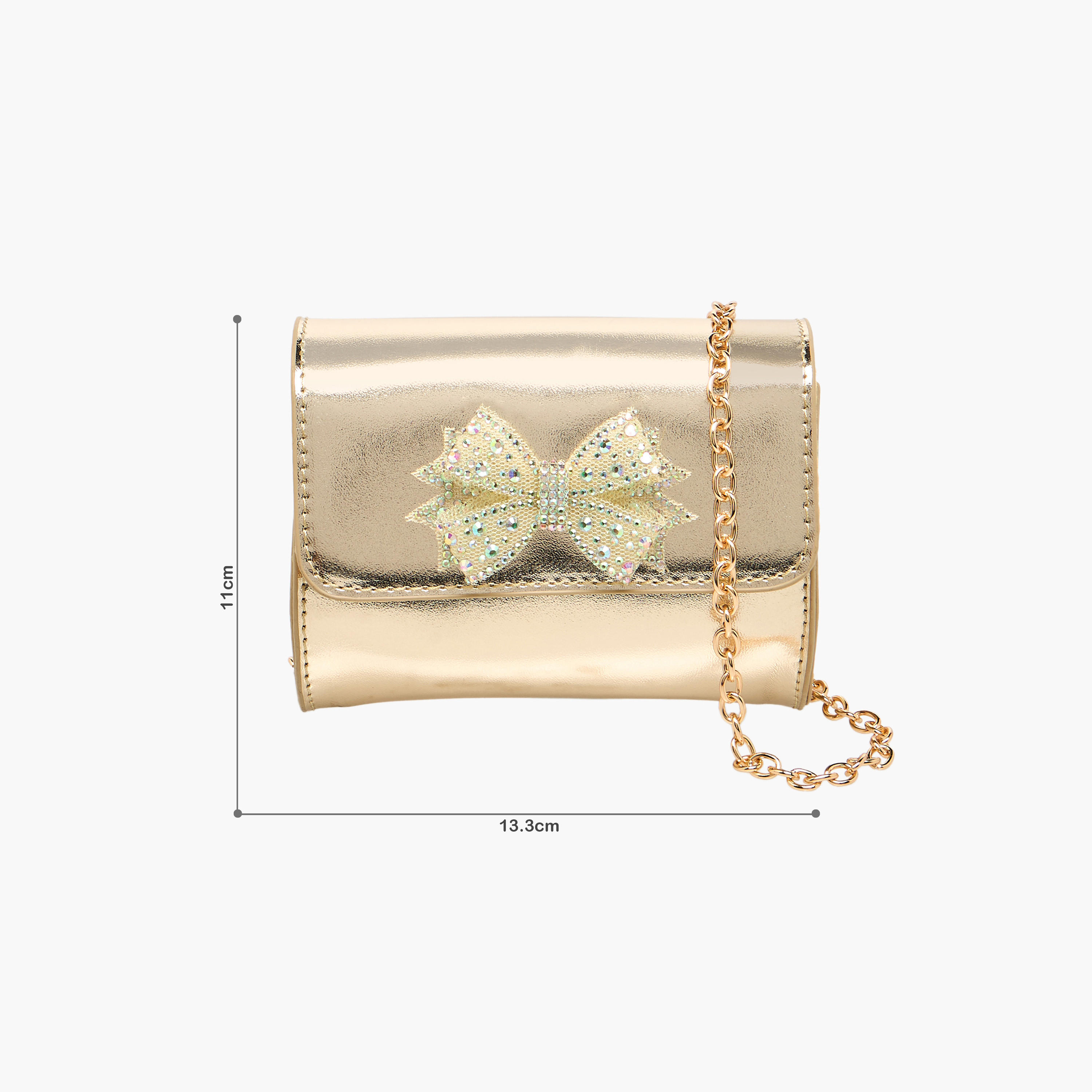 Flora Bella Embellished Bow Crossbody Bag with Chain Strap-girls-accessories-bags-image-2