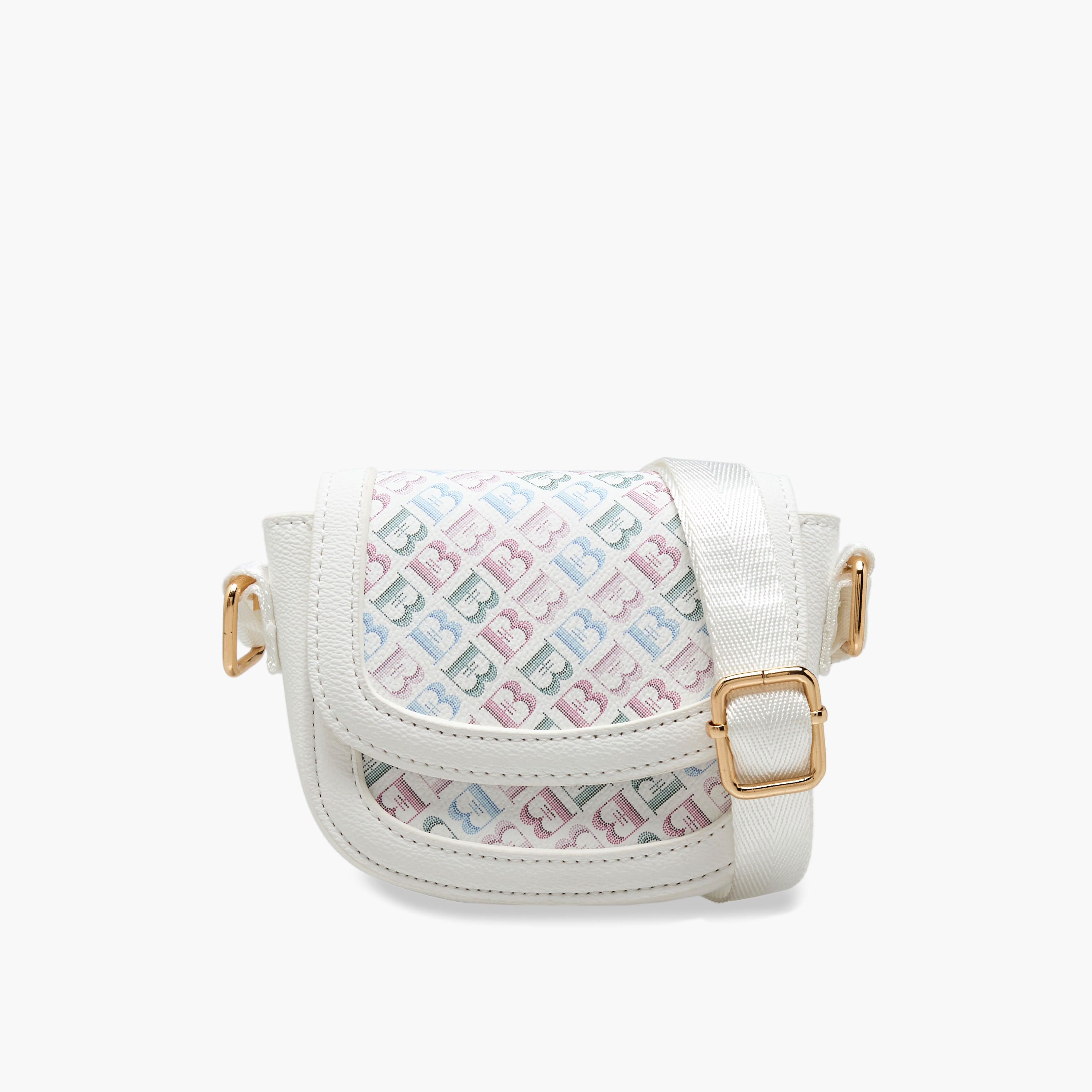 Flora Bella Monogram Print Crossbody Bag with Adjustable Strap-girls-accessories-bags-image-1