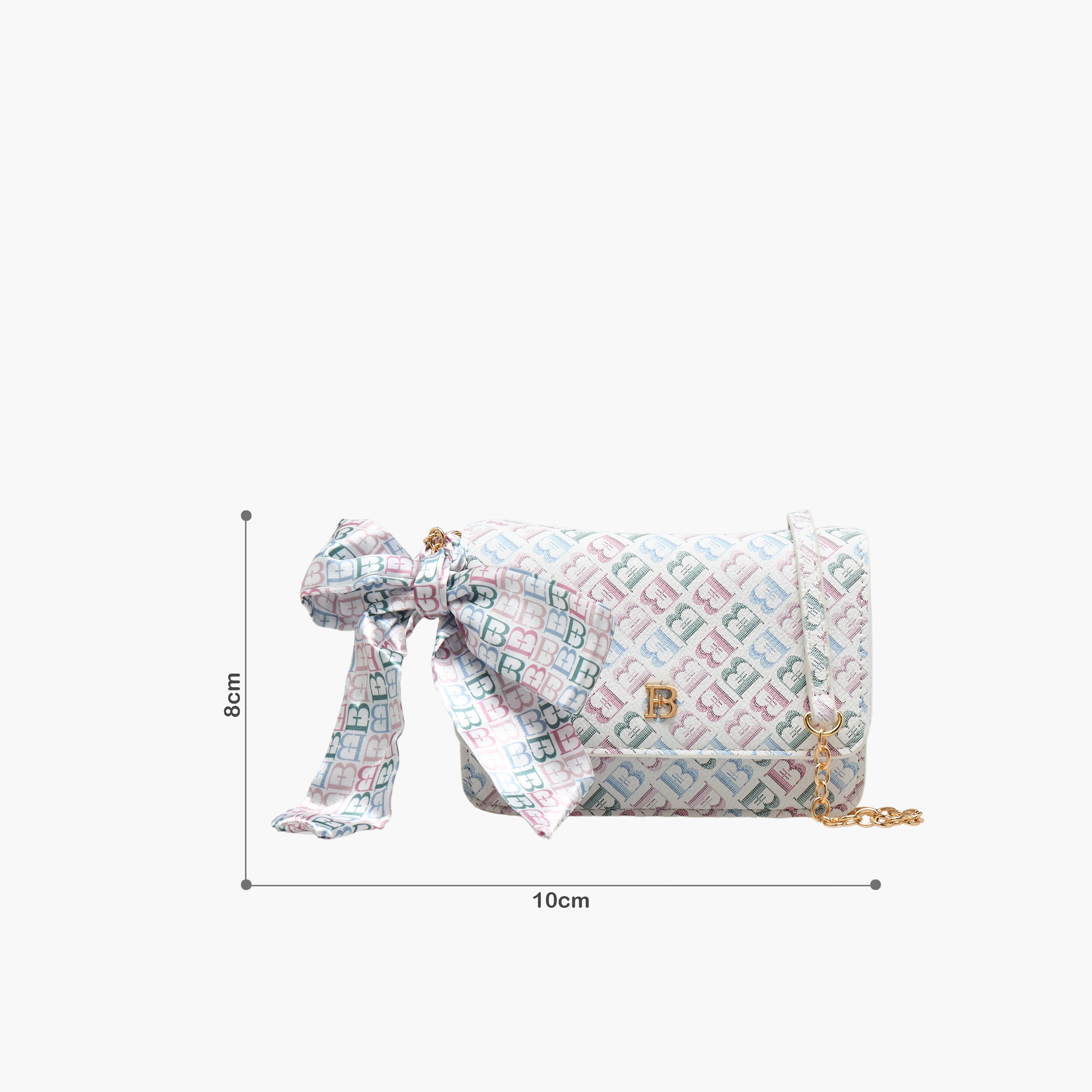 شنطة كروس بودي بحزام سلسلة وطبعات مونوجرام من فلورا بيلا-girls-accessories-bags-image-2