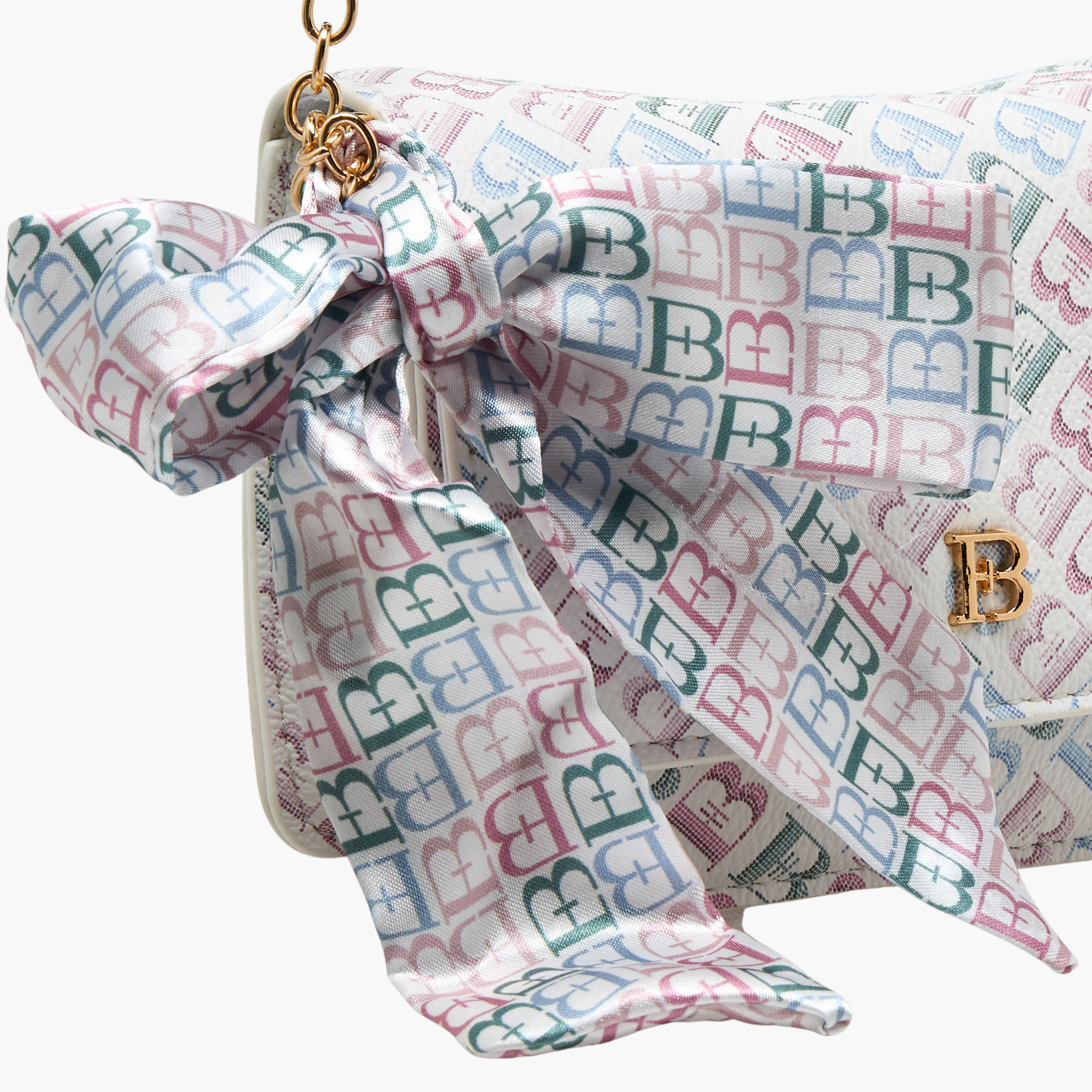 شنطة كروس بودي بحزام سلسلة وطبعات مونوجرام من فلورا بيلا-girls-accessories-bags-image-5
