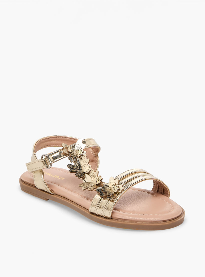 Flora Bella Girls Floral Applique Hook & Loop Sandals-girls-shoes-sandals-image-2