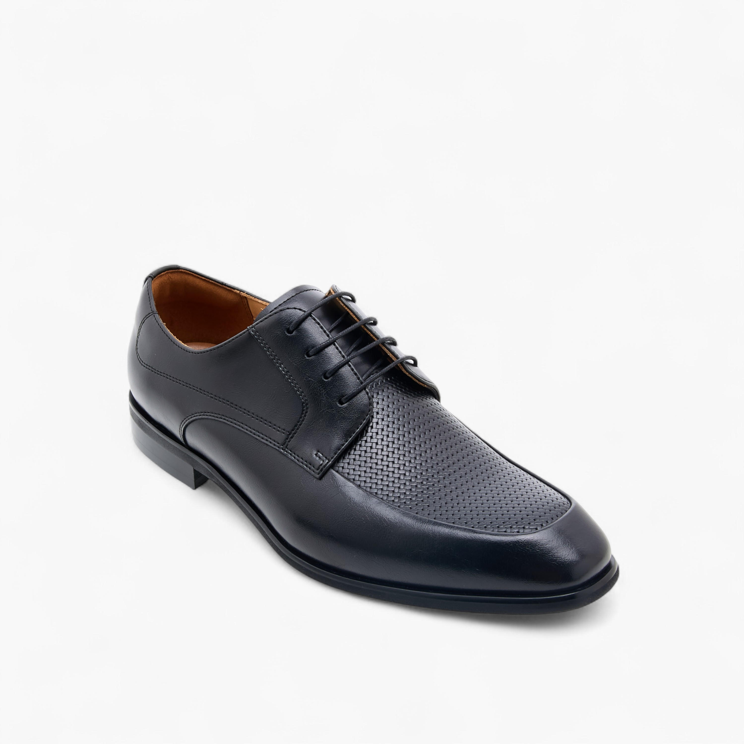 Duchini Men's Textured Lace-Up Derby Shoes-men-shoes-formalshoes-image-2