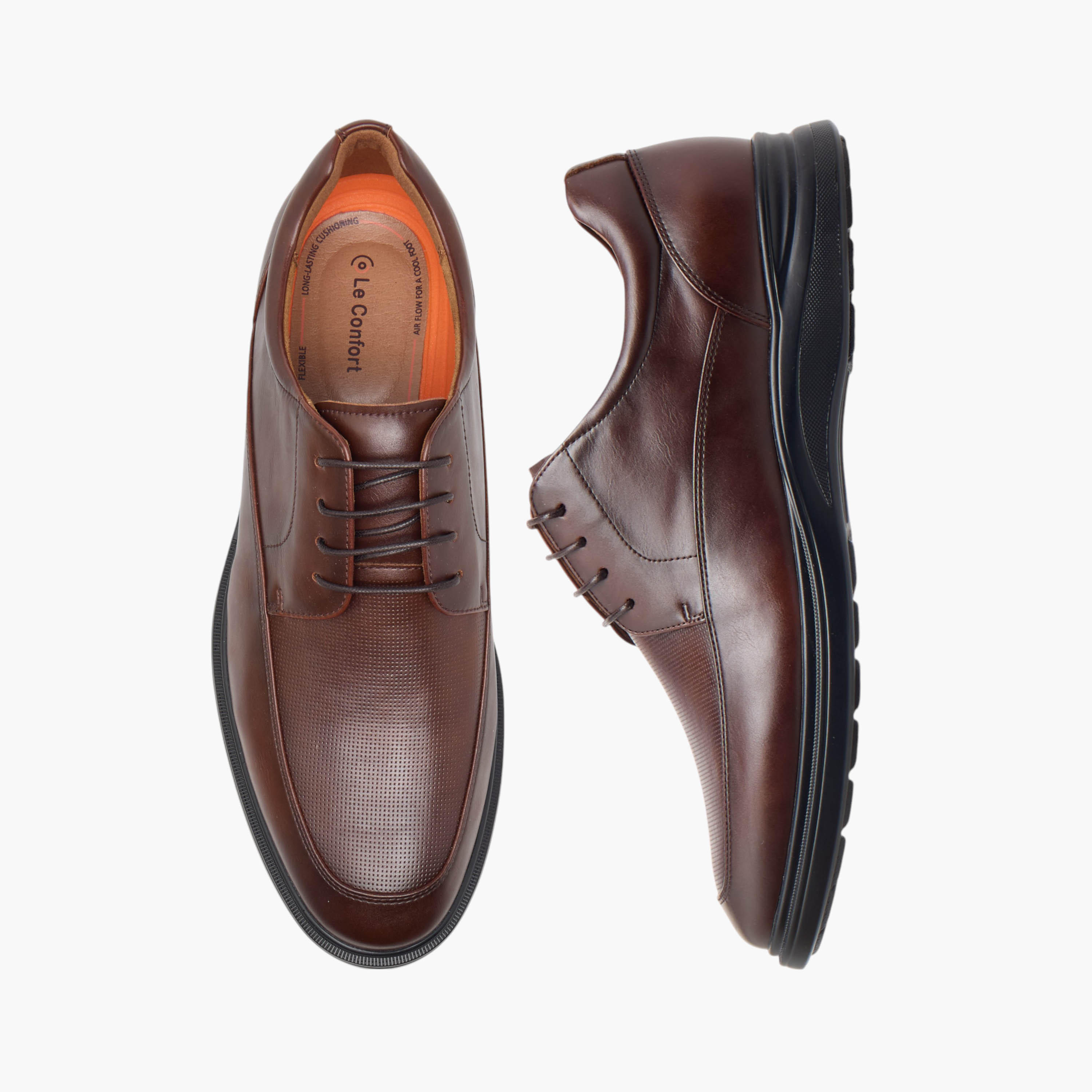 Le Confort Textured Lace-Up Derby Shoes-men-shoes-formalshoes-image-1