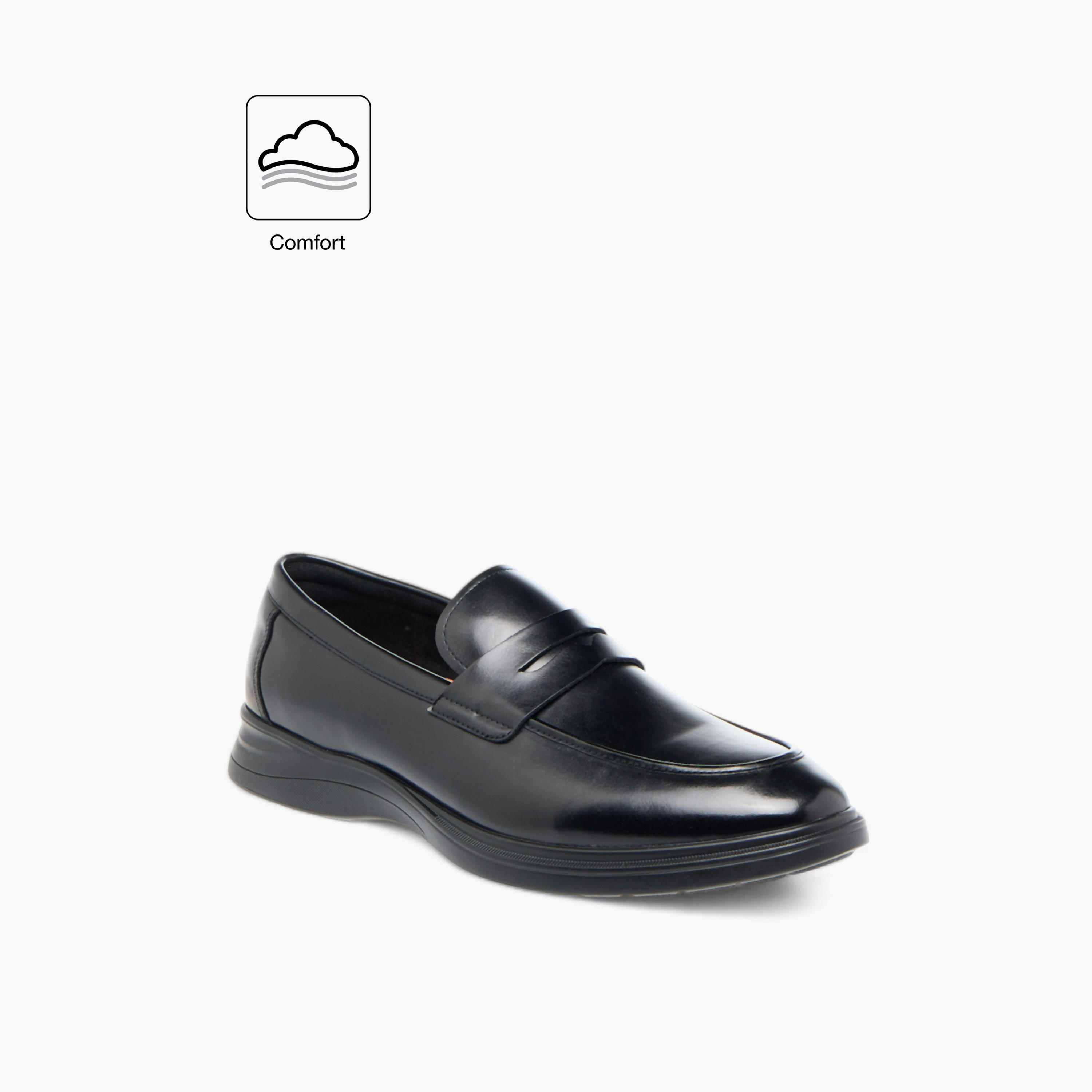 حذاء سهل الارتداء سادة مريح بتفاصيل مفرغة من لو كونفورت-men-shoes-formalshoes-image-2