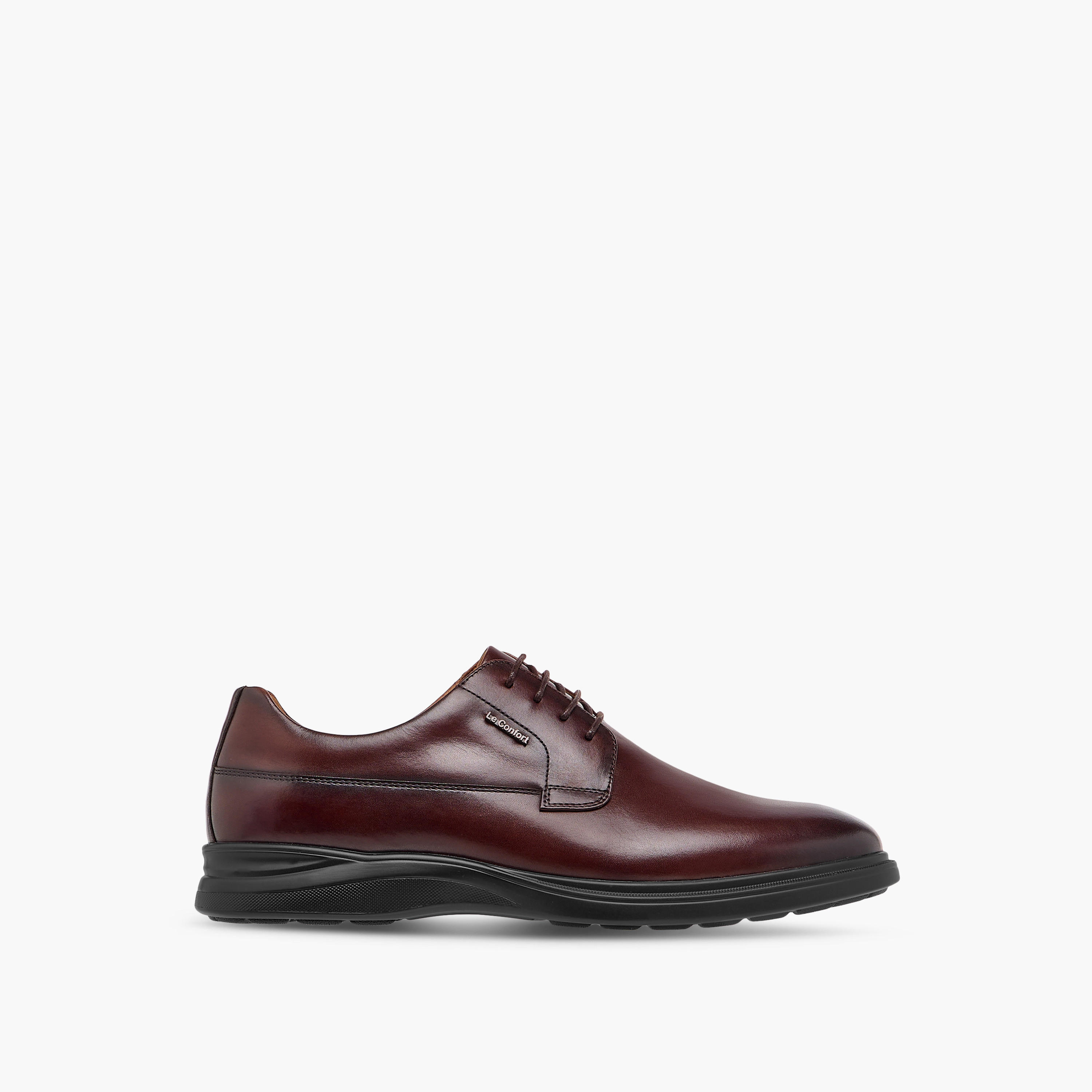 Le Confort Solid Derby Shoes with Lace-Up Closure-men-shoes-formalshoes-image-5
