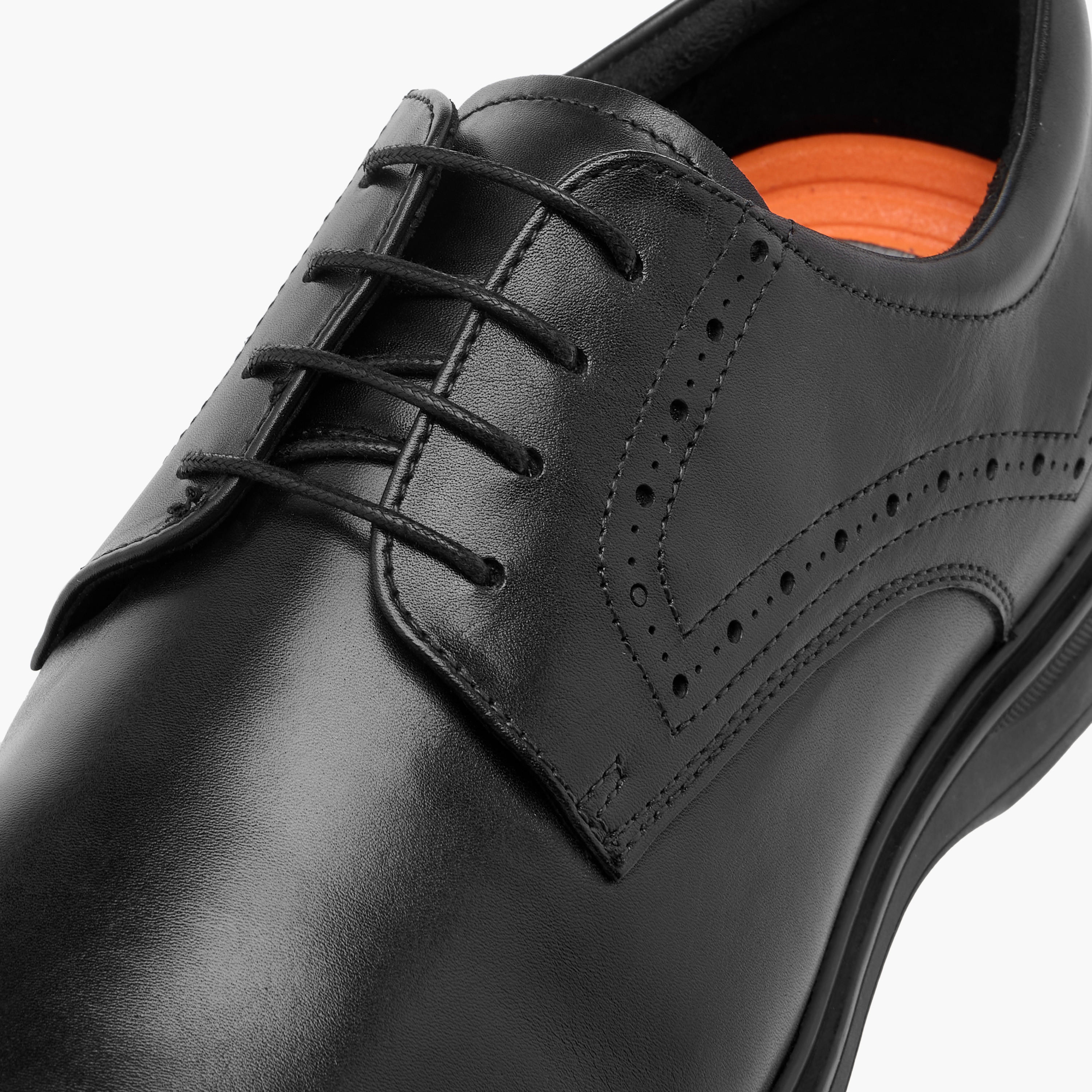 حذاء ديربي جلد سادة برباط إغلاق من لو كونفورت-men-shoes-formalshoes-image-4