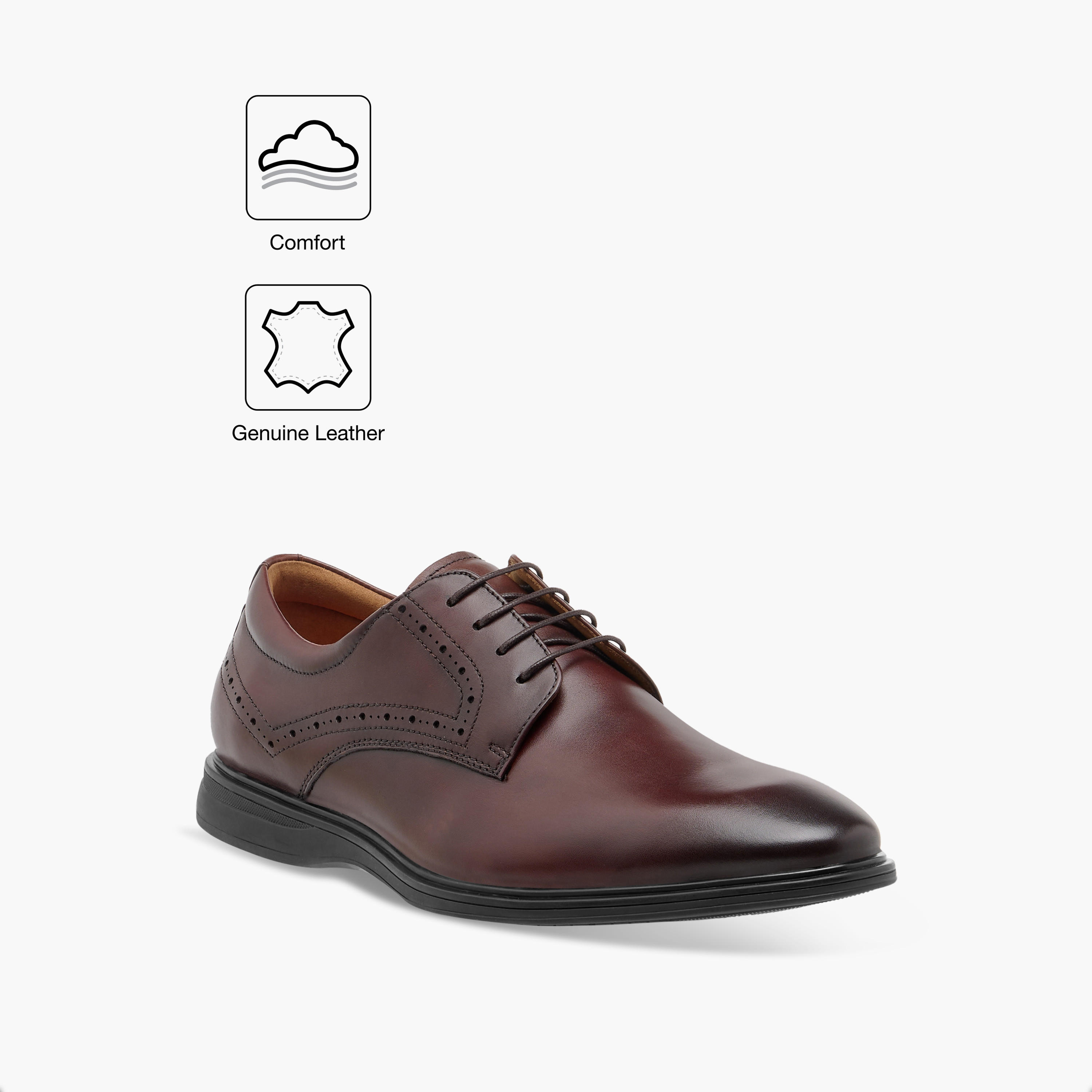 Le Confort Leather Solid Derby Shoes with Lace-Up Closure-men-shoes-formalshoes-image-2